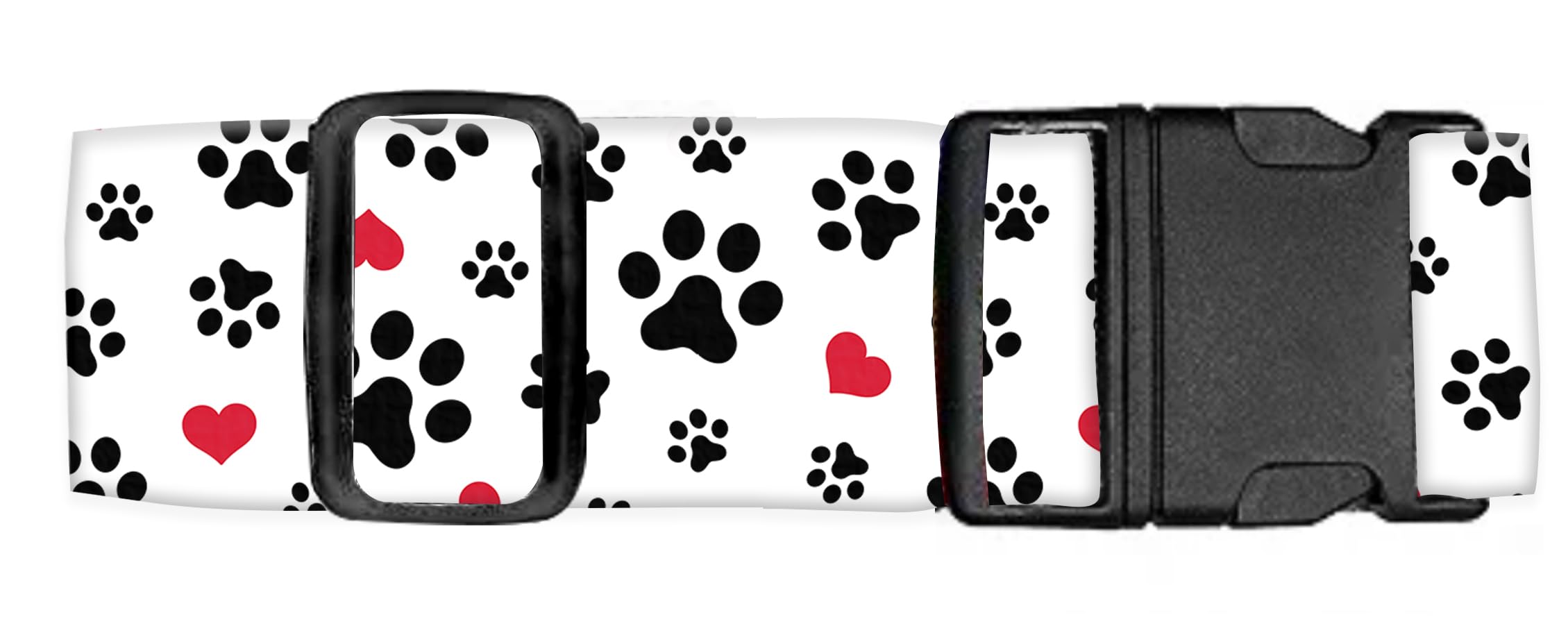 Adjustable Heavy Duty Luggage Straps for Suitcases - Quick-Release Buckle Travel Belt Accessories with Cute Dog Paws Design - Perfect for Air Travel, Vacation & Business Trips