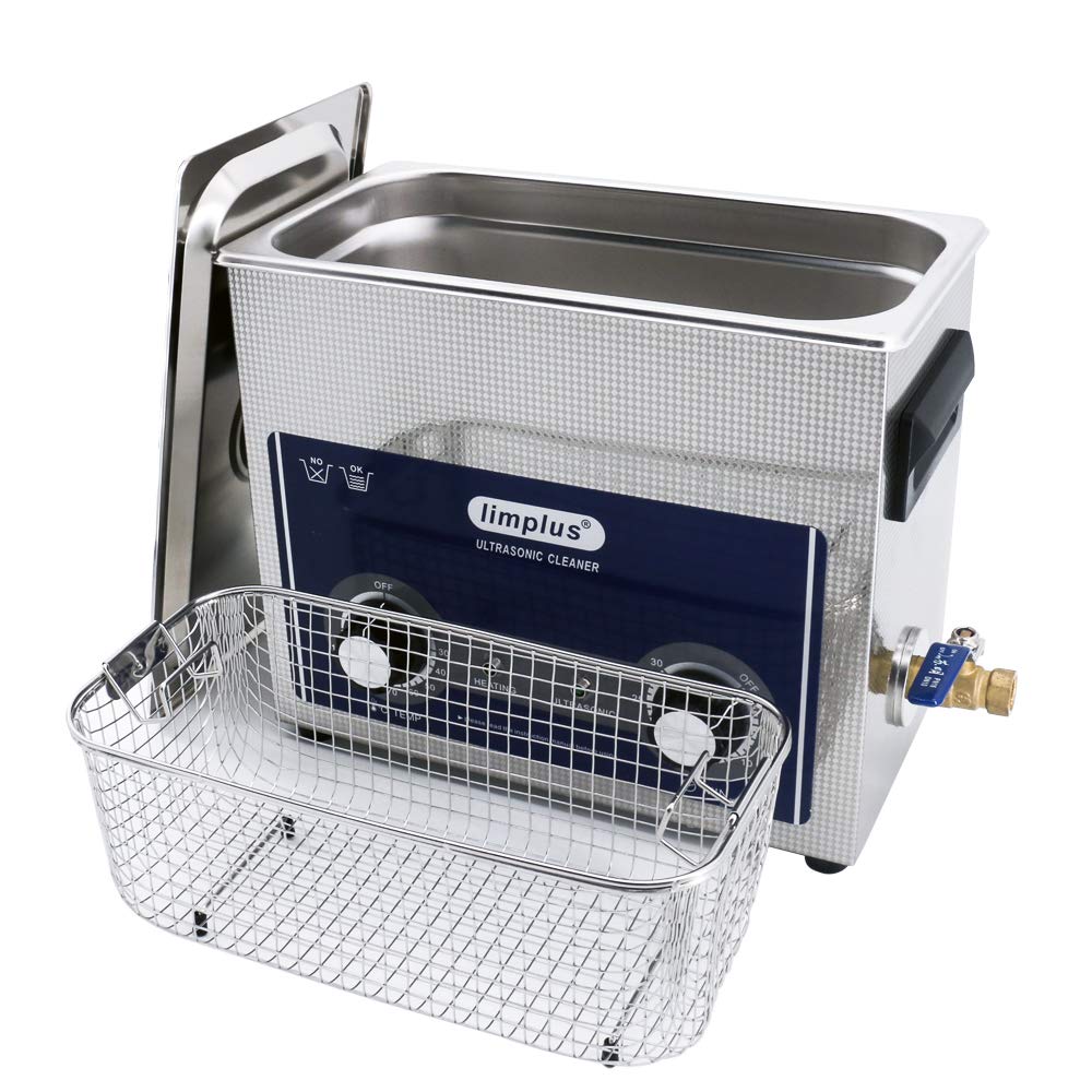 Limplus LS-06 6L 180W Professional Ultrasonic Cleaner with Basket & Lid - 40kHz Heated Timer for Dental Tools, Jewelry, Fuel Injectors, Surgical Instruments - Perfect for Dentists, Jewelers & Automotive Repair Shops