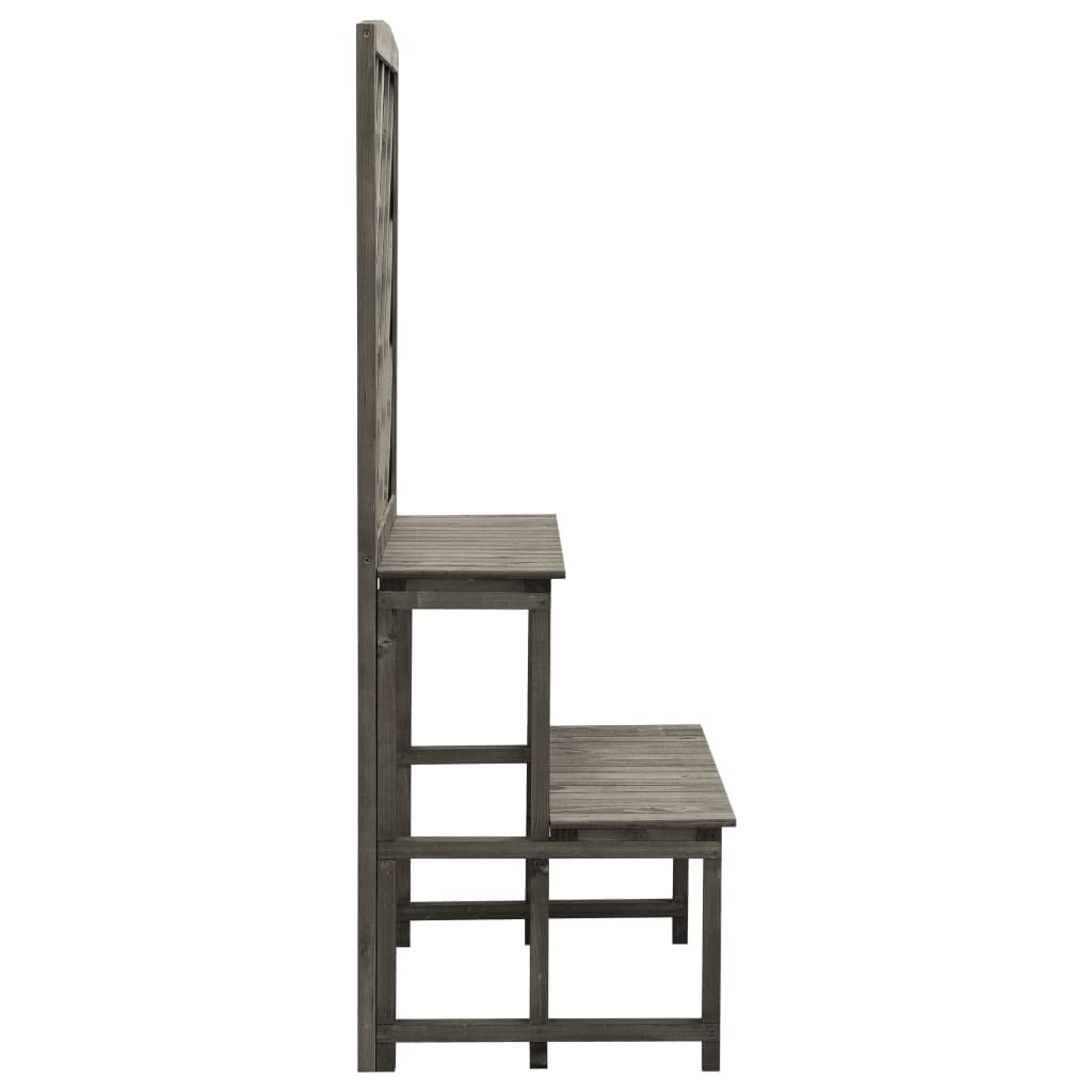 CHARMMA 27.6 Inch Tall Plant Stand with Trellis - Gray Firwood Indoor/Outdoor Flower Pot Holder (16.5x47.2 Inch) 5.25KG - Perfect for Balcony, Garden, Patio & Home Decor