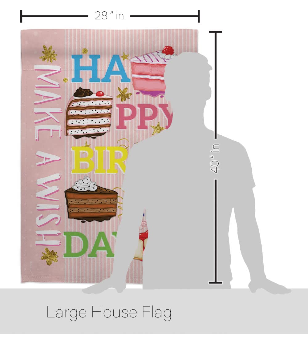 Breeze Decor Make a Wish House Flag Set 28x40 - Party Decor for Special Occasions