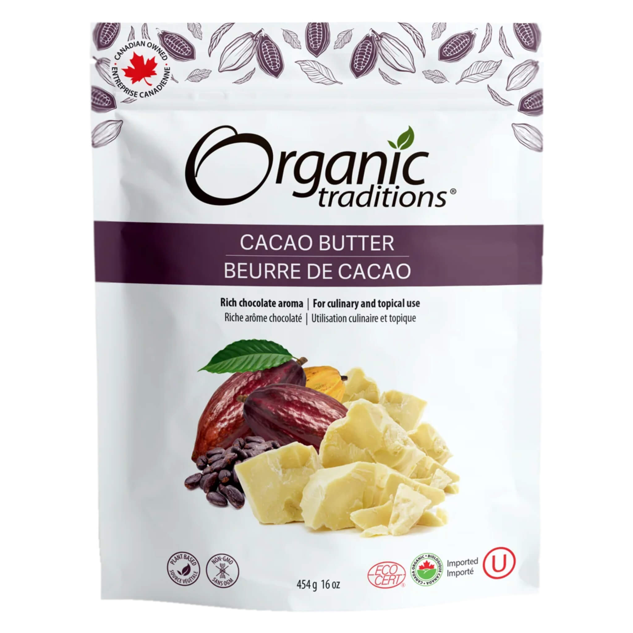 Organic Raw Cacao Butter 8oz (227g) - Premium Grade for Baking, Skincare & DIY Chocolate Making - Perfect for Homemade Treats and Natural Beauty Recipes
