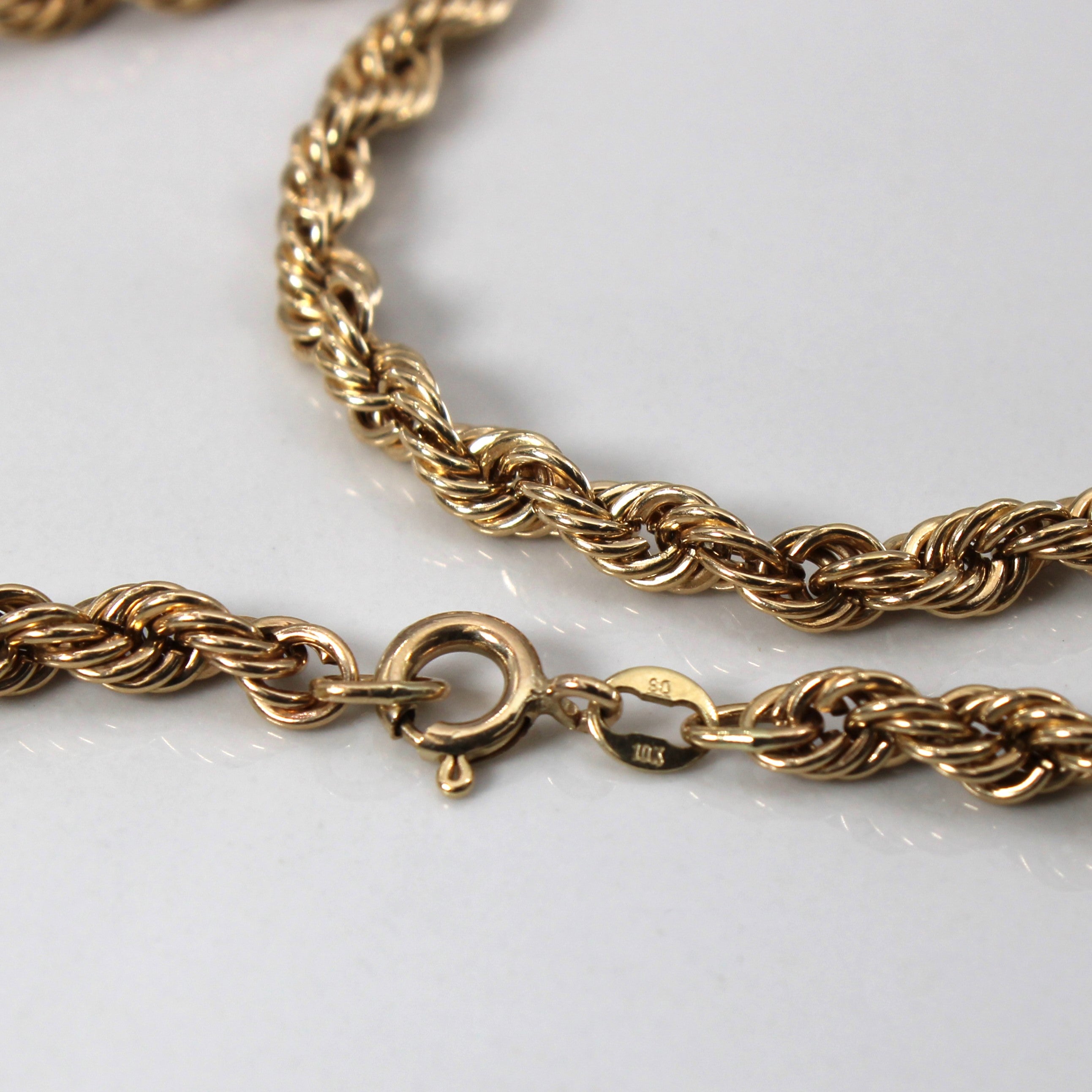 10K Yellow Gold Rope Chain Necklace for Women - 18 Inch Solid Gold Rope Chain - Durable & Elegant Jewelry for Everyday Wear, Special Occasions & Gifts