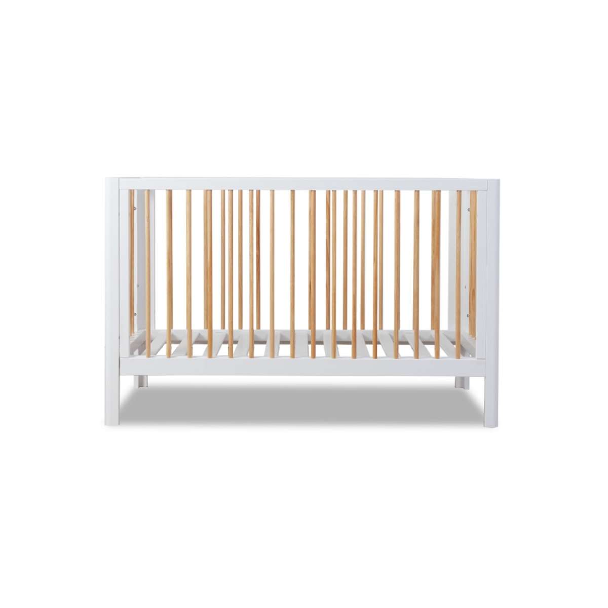 Premium Fraser Coastal Cot - White & Natural Wood Baby Crib for Nursery, Bedroom & Travel | Safe & Stylish Infant Sleeping Solution