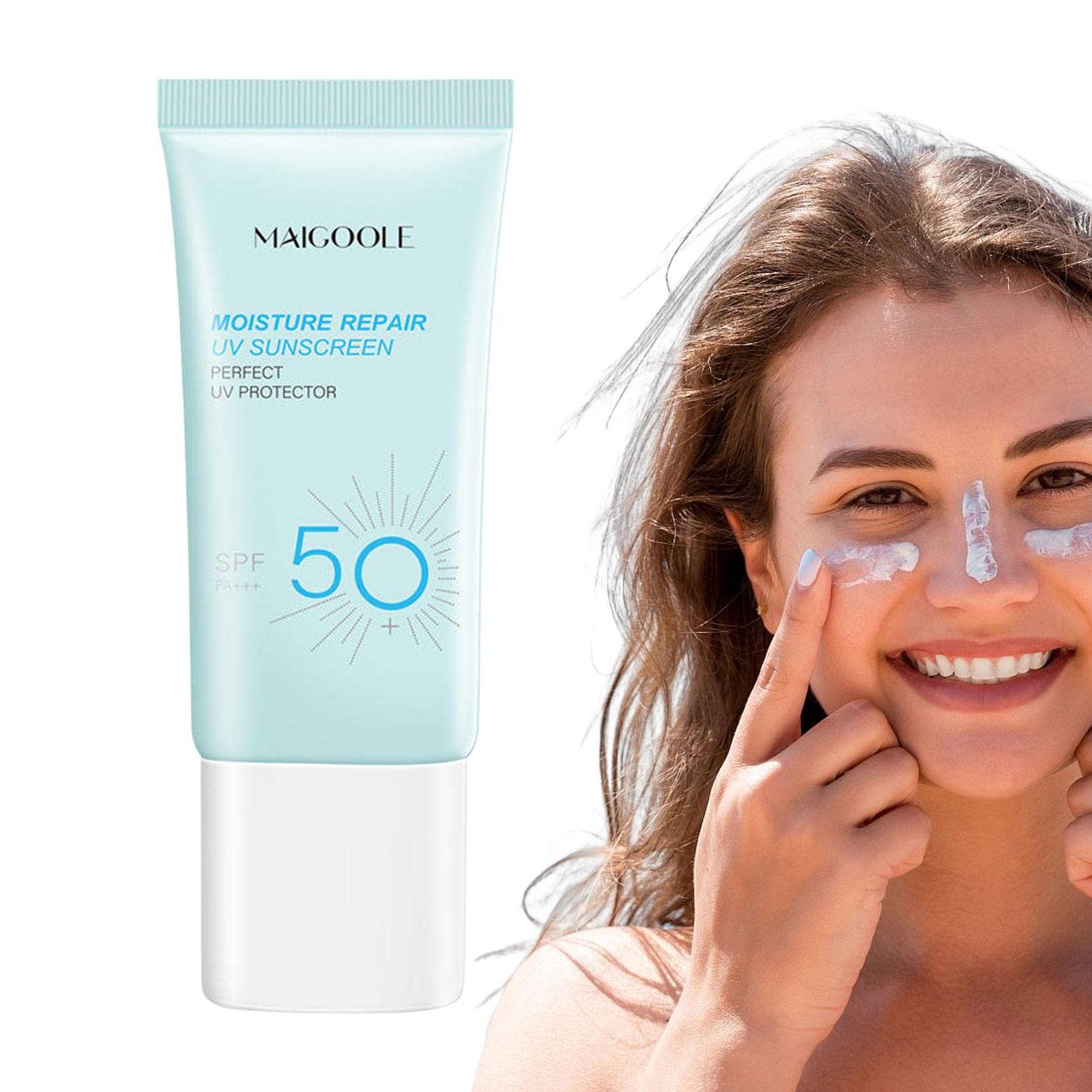 SPF50 Sunscreen Face Moisturizer with UV Protection - 50g Water Resistant Travel Size Facial Cream for Daily Use & Outdoor Activities | Perfect for Beach, Swimming & Summer Vacation