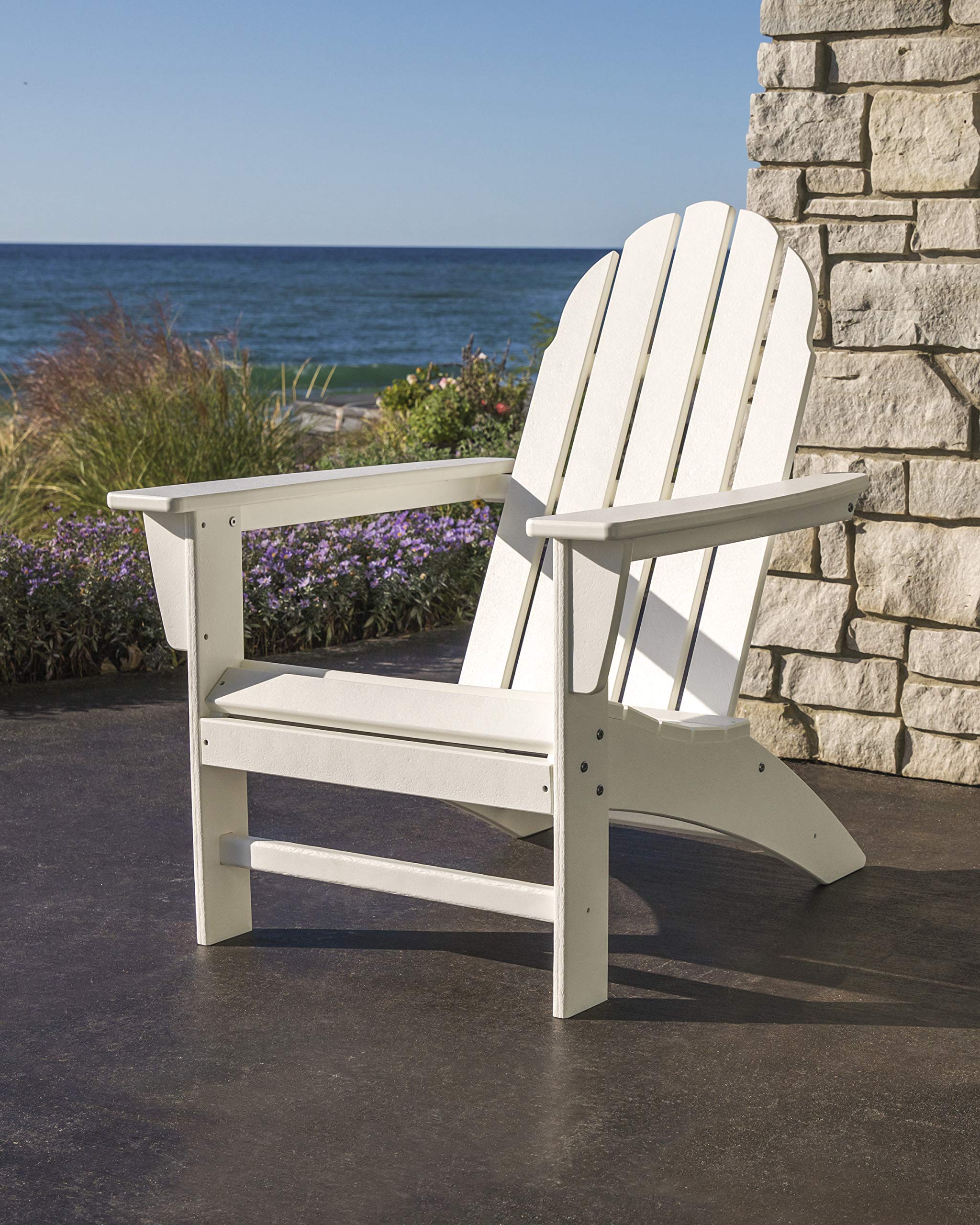 POLYWOOD Vineyard 6-Piece Adirondack Chair Set with Fire Pit Table - Perfect for Patio, Backyard, and Outdoor Gatherings