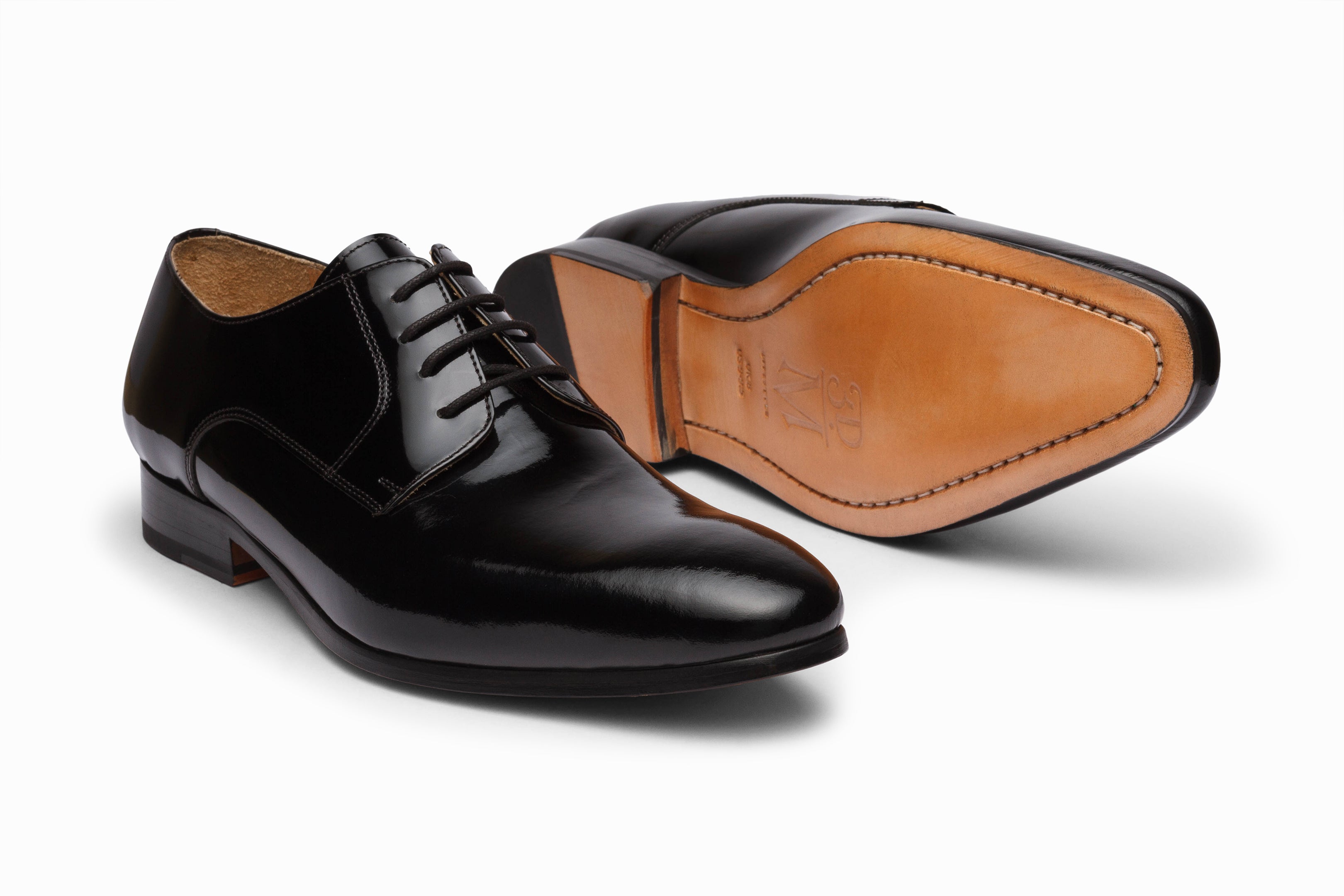 Classic Black Patent Leather Derby Shoes for Men - Stylish & Comfortable Formal Footwear for Office, Business & Special Occasions