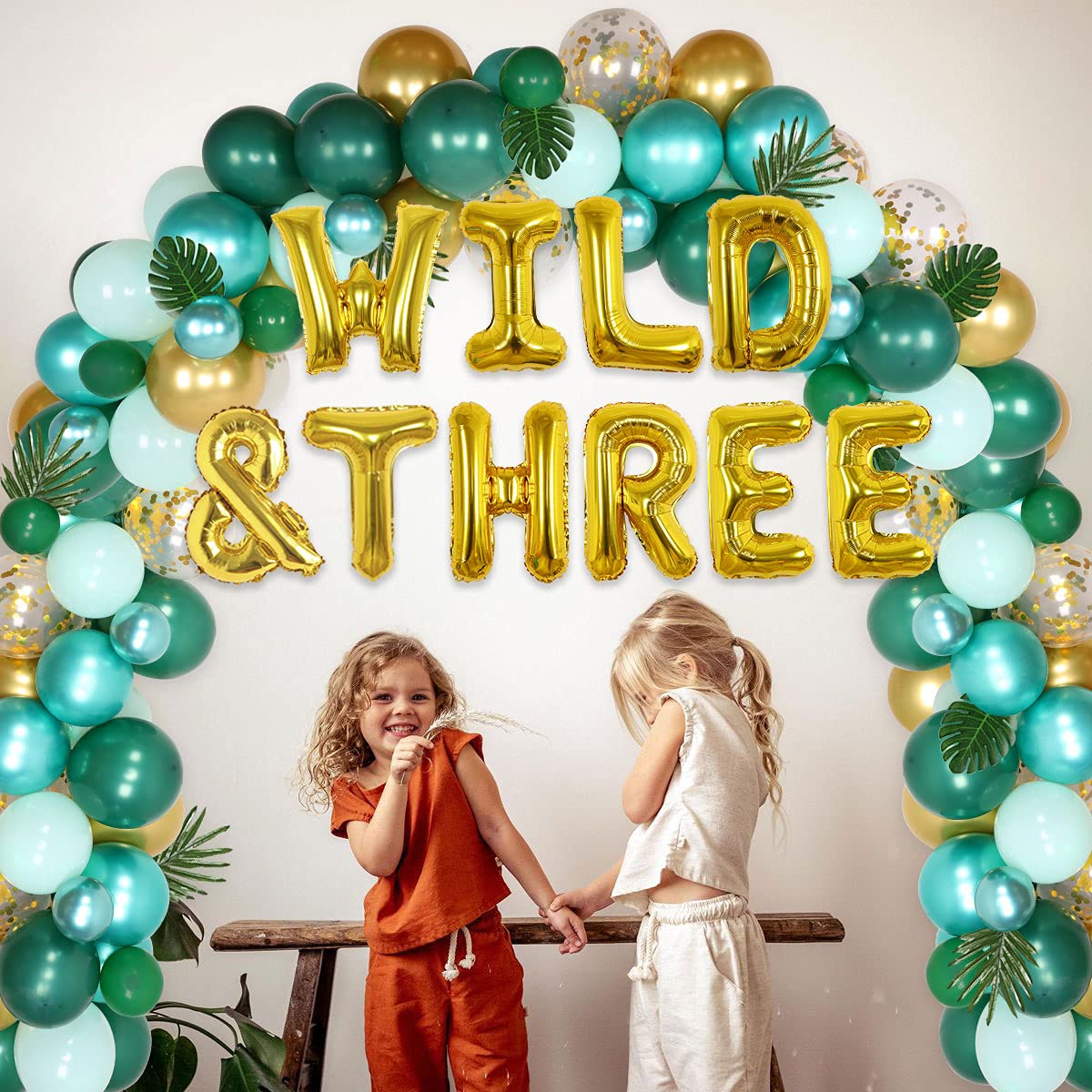 Jungle Safari 3rd Birthday Party Decorations for Boys - Wild Animal Theme Balloon Garland Arch Kit with Leaves | Perfect for 3 Year Old Birthday Party, Baby Shower & Jungle Themed Events