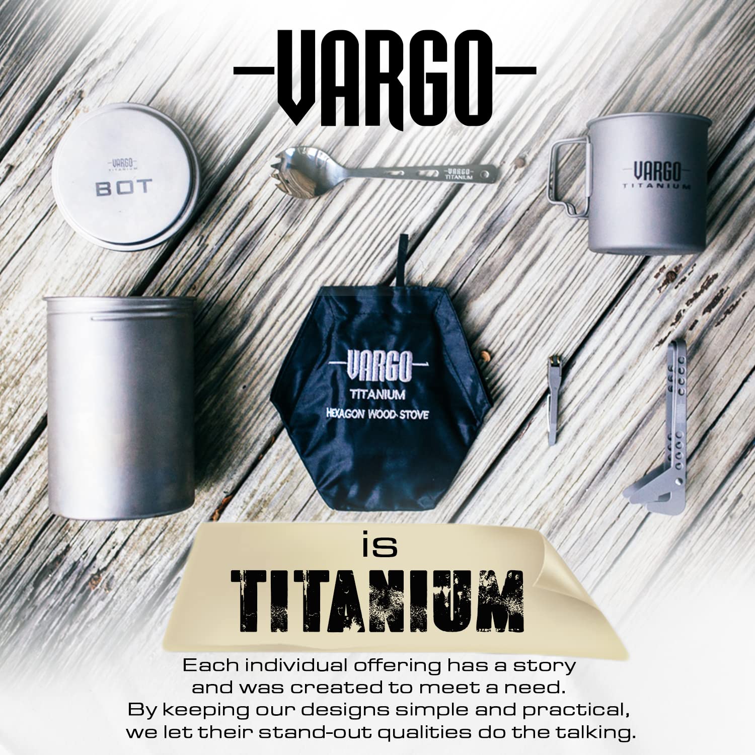 Vargo Titanium BOT Series 1L (34oz) Ultralight Water Bottle & Cooking Pot - Only 147g (5.2oz) - Perfect for Backpacking, Camping & Outdoor Adventures - Boil, Store & Drink Water Anywhere
