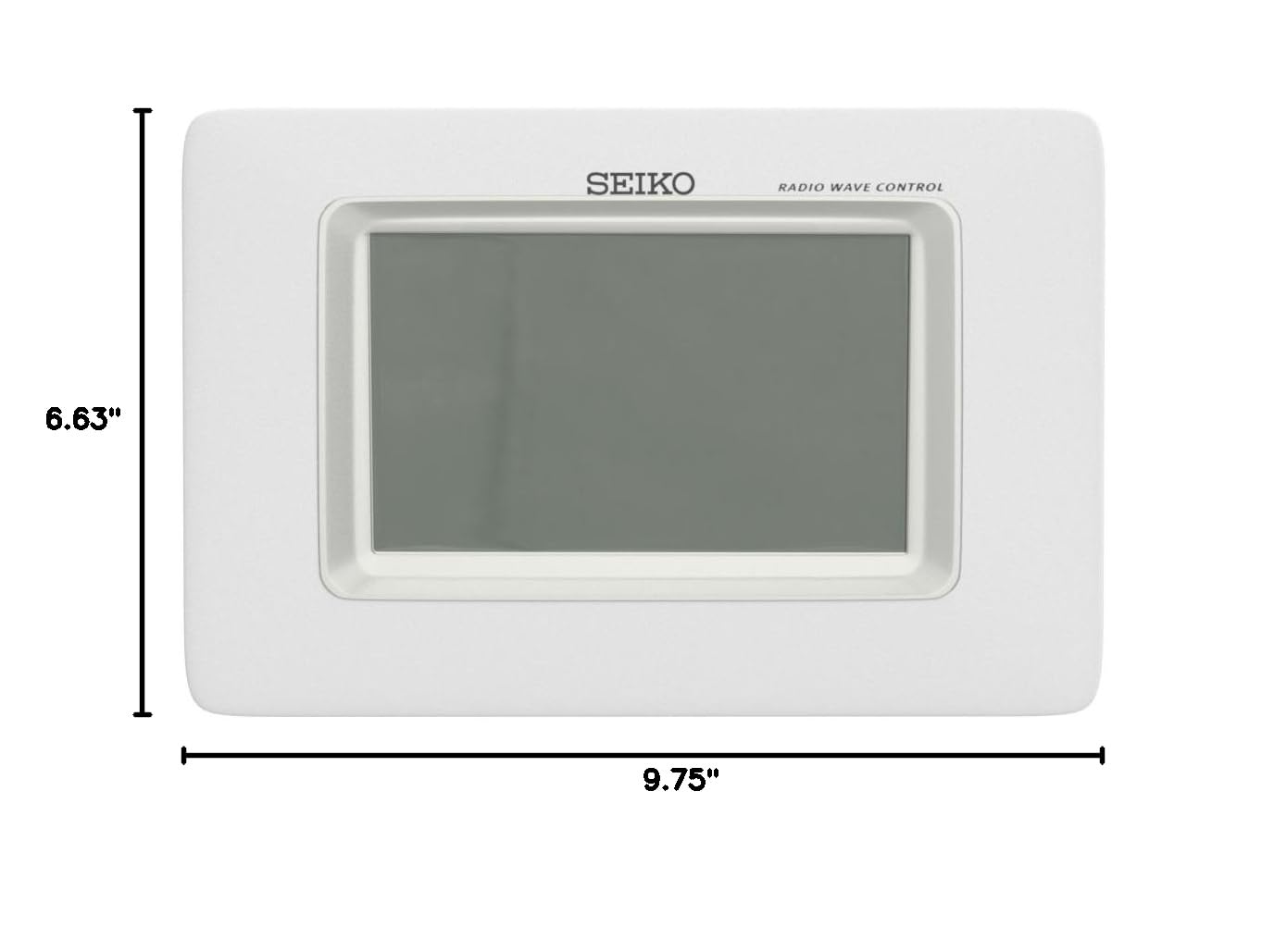 Seiko SQ424W Digital Wall Clock with Radio, Temperature & Humidity Display - White | Twin Alarm, Hanging or Tabletop Use for Home, Office, or Bedroom