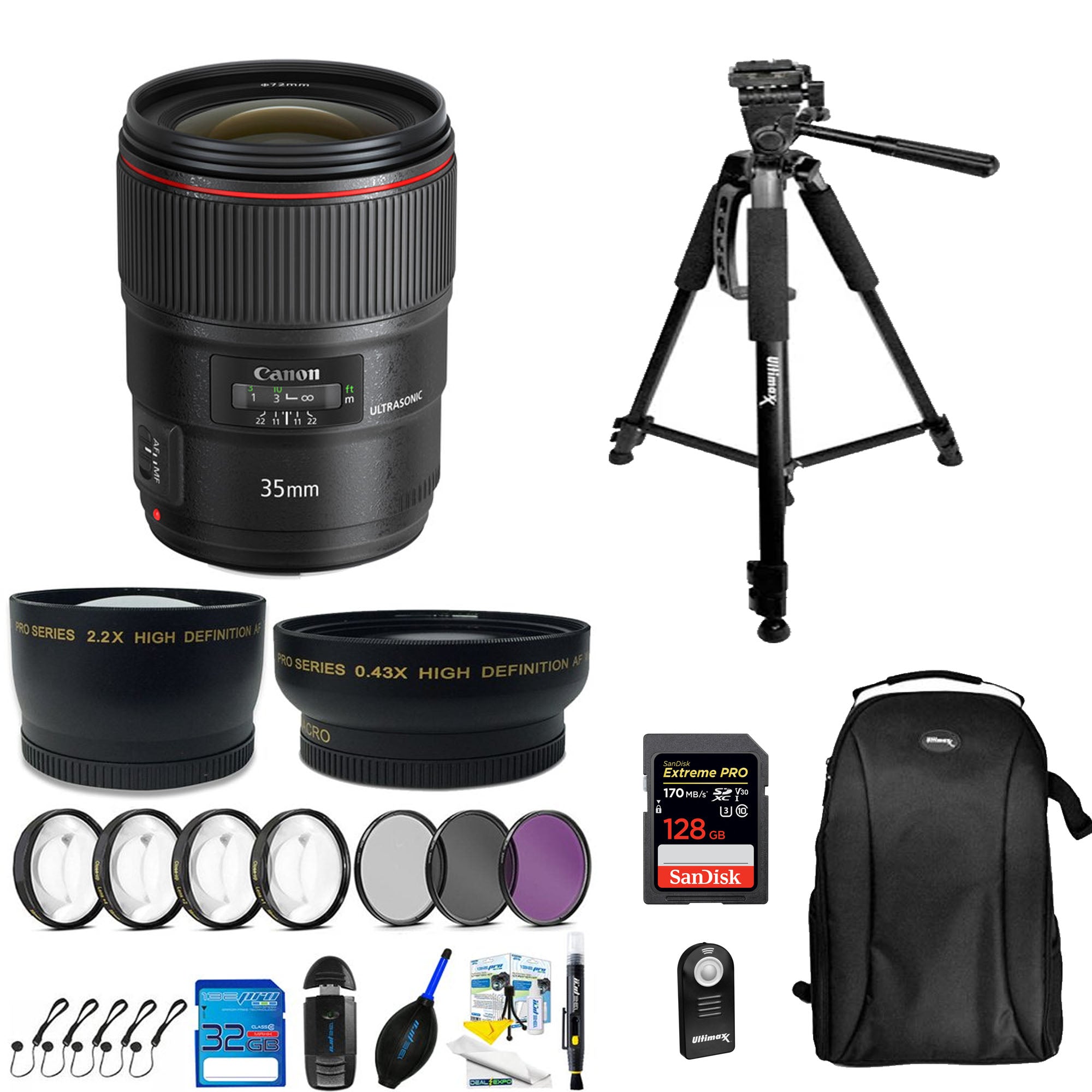 Canon EF 35mm f/1.4L II USM Wide Angle Lens with Starter Kit - Professional Photography for Portraits, Landscapes & Low Light Shooting