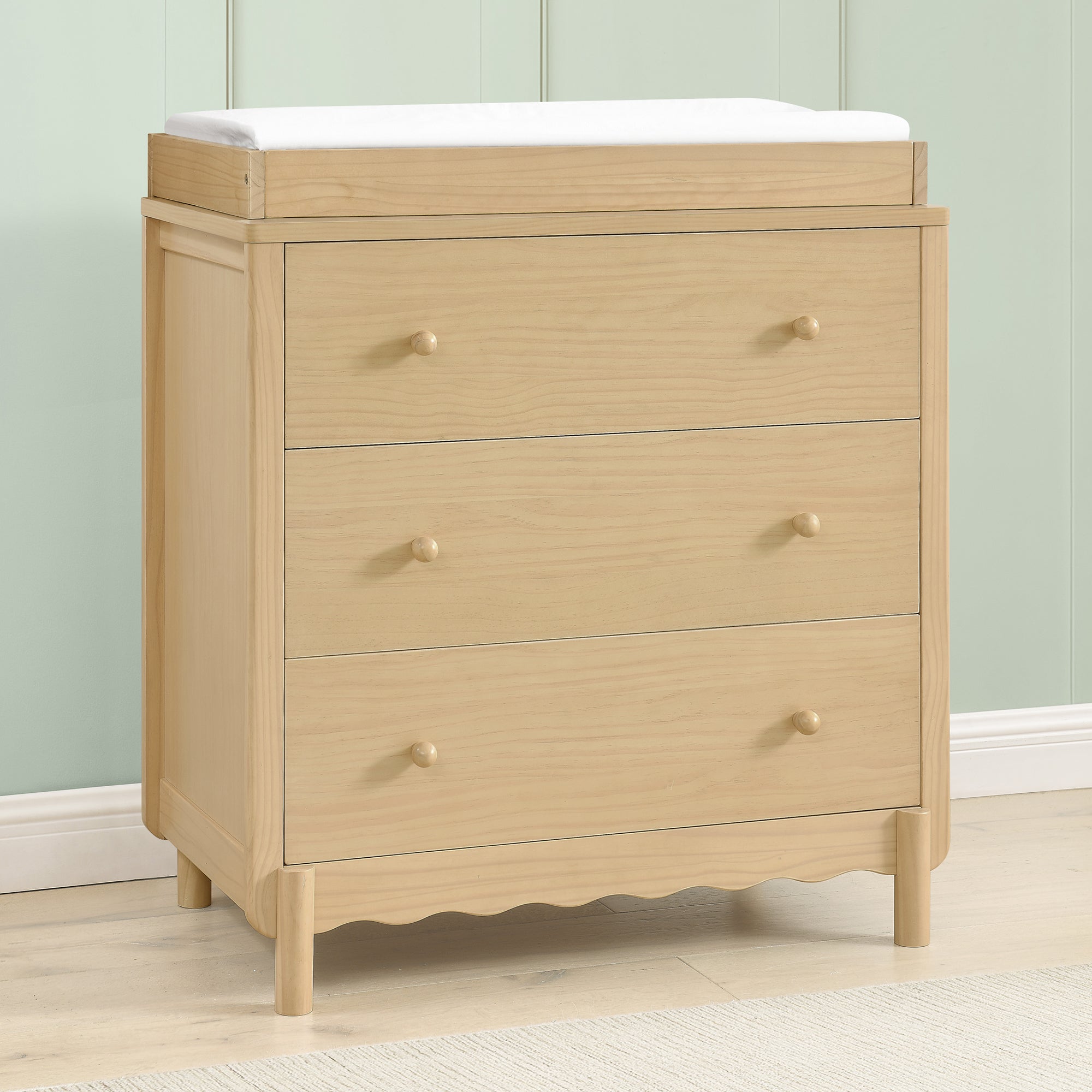 William 3-Drawer Baby Dresser with Changing Table Top & Safety Interlocking Drawers - Perfect Nursery Furniture for Diaper Changes & Infant Clothing Storage