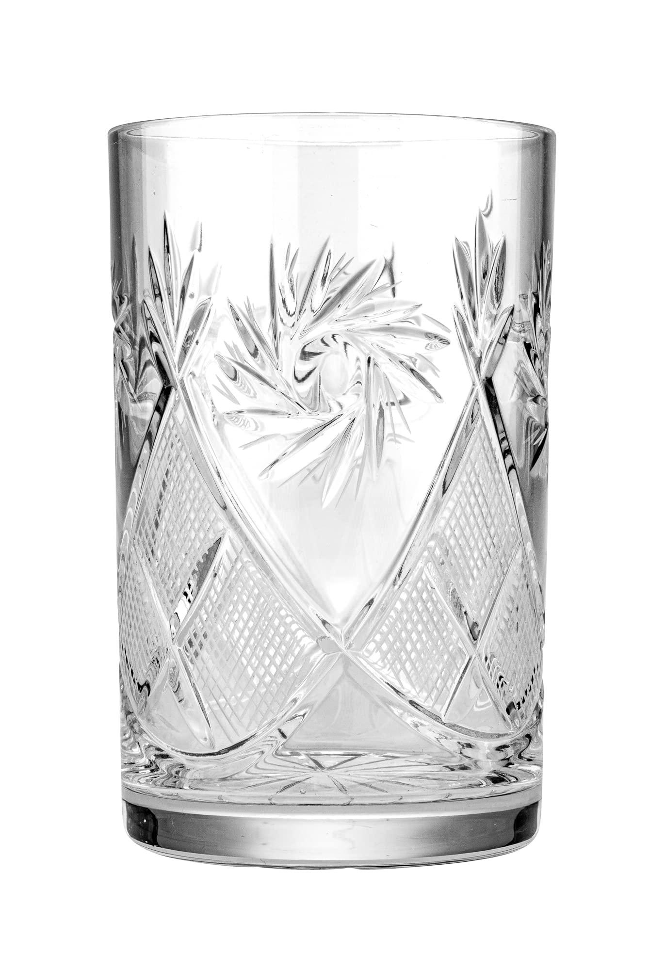 8.5 Oz Crystal Tea Glasses with Metal Holder (Set of 4) - Hot & Cold Beverage Drinking Cups with Podstakannik - Perfect for Russian Tea, Coffee, or Cocktails at Home, Office, or Restaurant