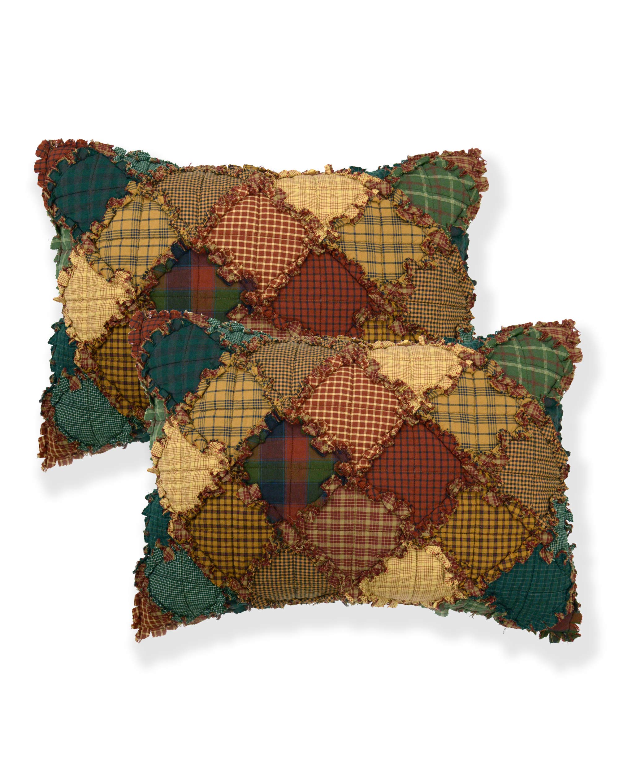 Donna Sharp Full/Queen Bedding Set - 3 Piece Campfire Cotton Lodge Quilt Set with Quilt & 2 Standard Pillow Shams - Fits Queen & Full Size Beds - Machine Washable - Cozy Cabin & Rustic Home Decor for Bedroom