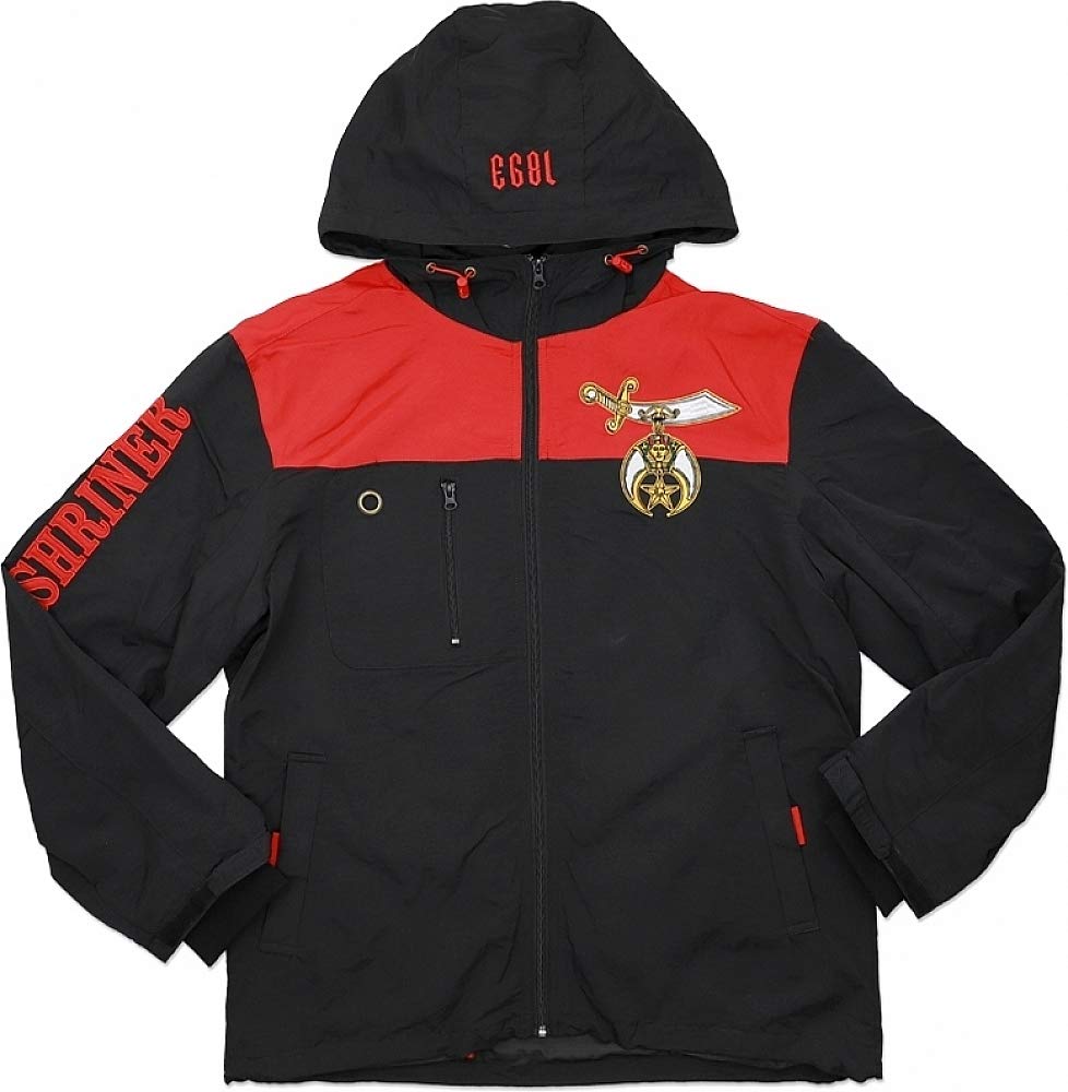 Big Boy Shriner Divine S2 Men's Hooded Windbreaker Jacket - Lightweight Water-Resistant Outdoor Jacket for Running, Hiking & Casual Wear