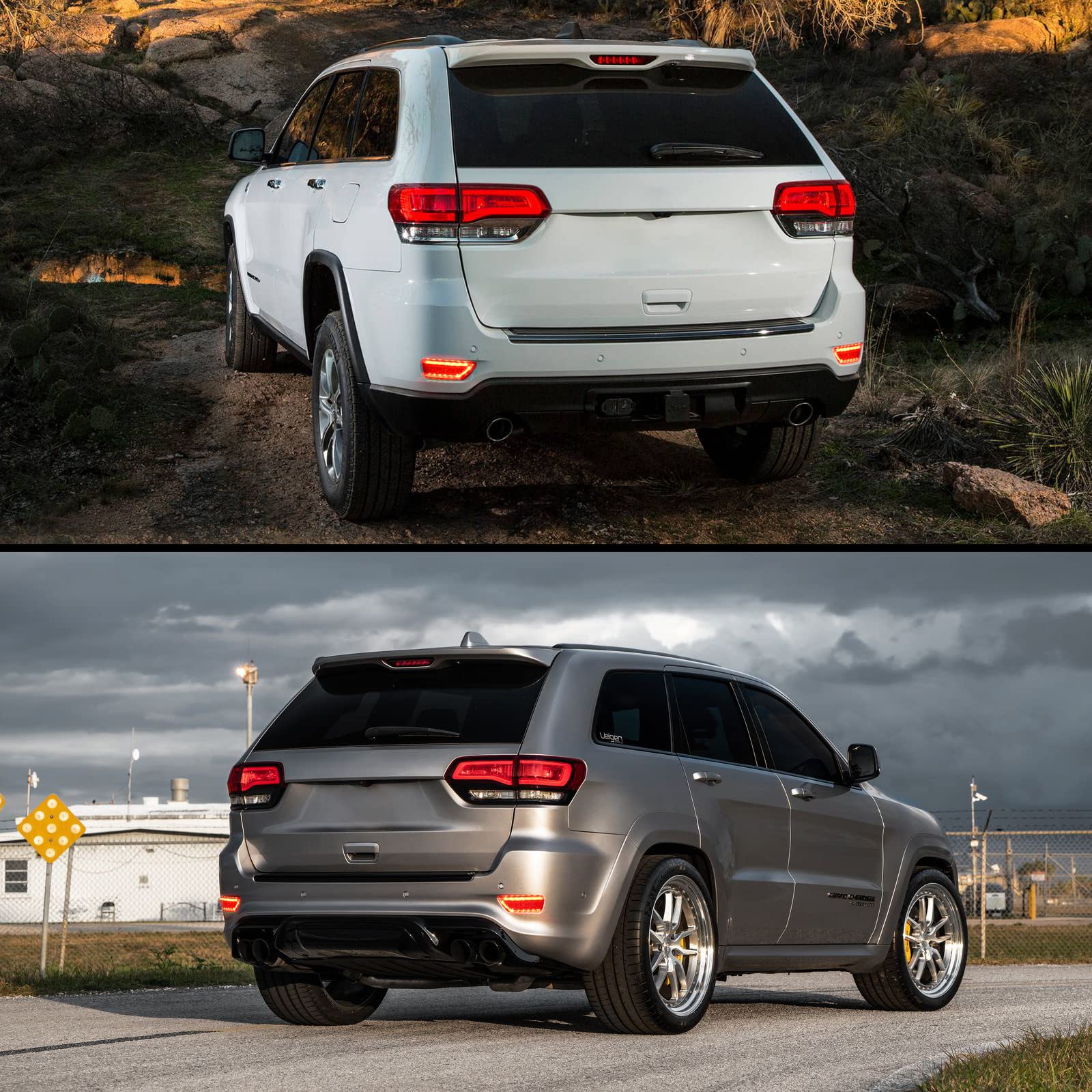 Jeep Grand Cherokee 2012-2018 & Dodge Journey 2012-2020 Rear Bumper Reflector Light - Red LED Replacement (Left & Right) Compatible with Part #57010720AC, 57010721AC - Perfect for Night Driving Safety & Enhanced Visibility