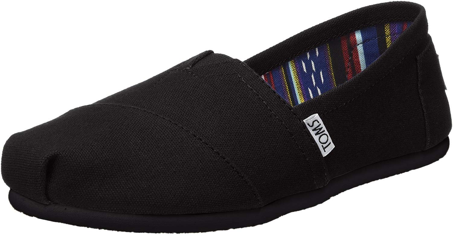 TOMS Women's Classic Black Canvas Slip-On Shoes 10002472 - Comfortable & Stylish for Casual Wear, Travel, and Everyday Use