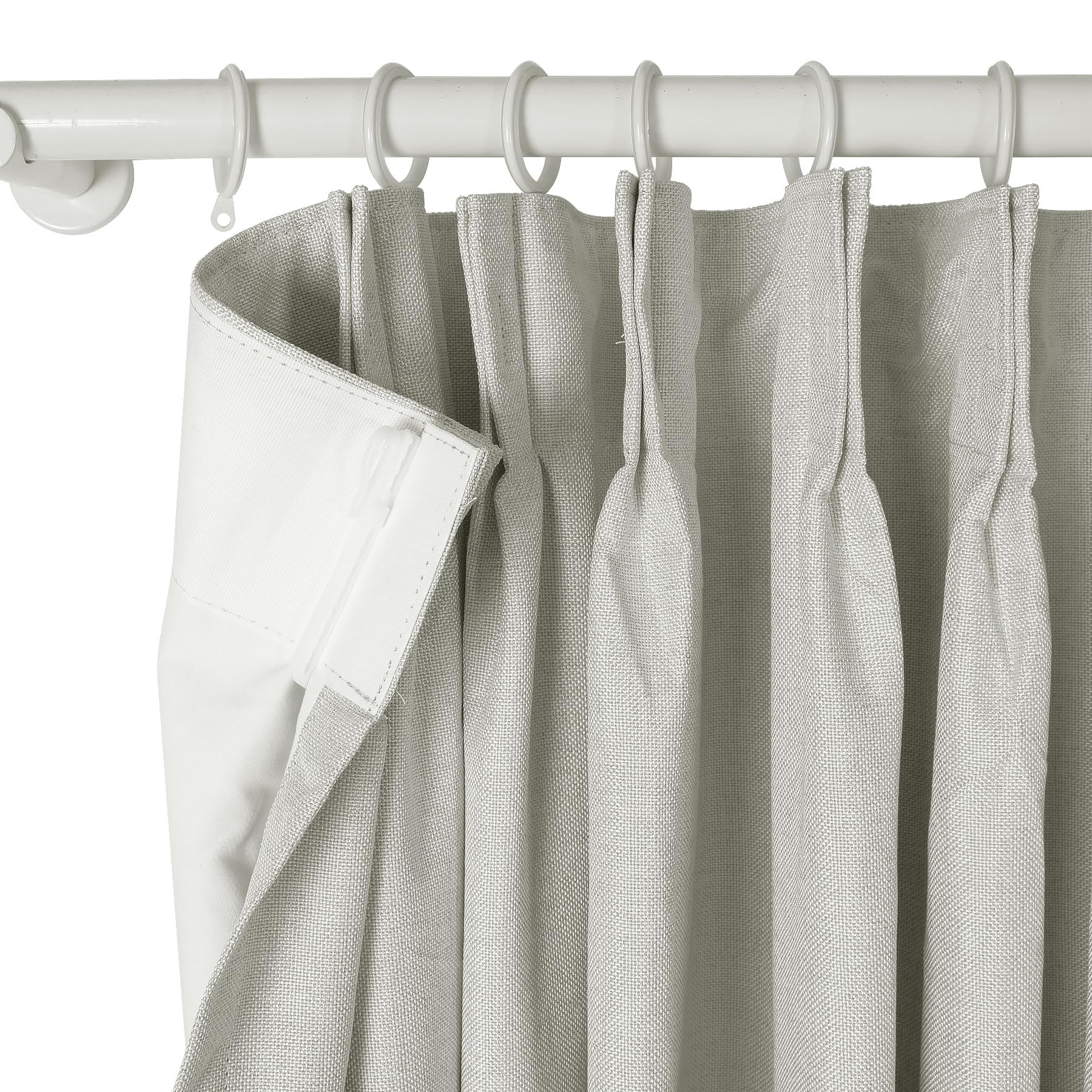 Cololeaf Pinch Pleat Blackout Curtains - Thermal Insulated Solid Drapes for Traverse Rod & Track (Set of 2, Beige, 50