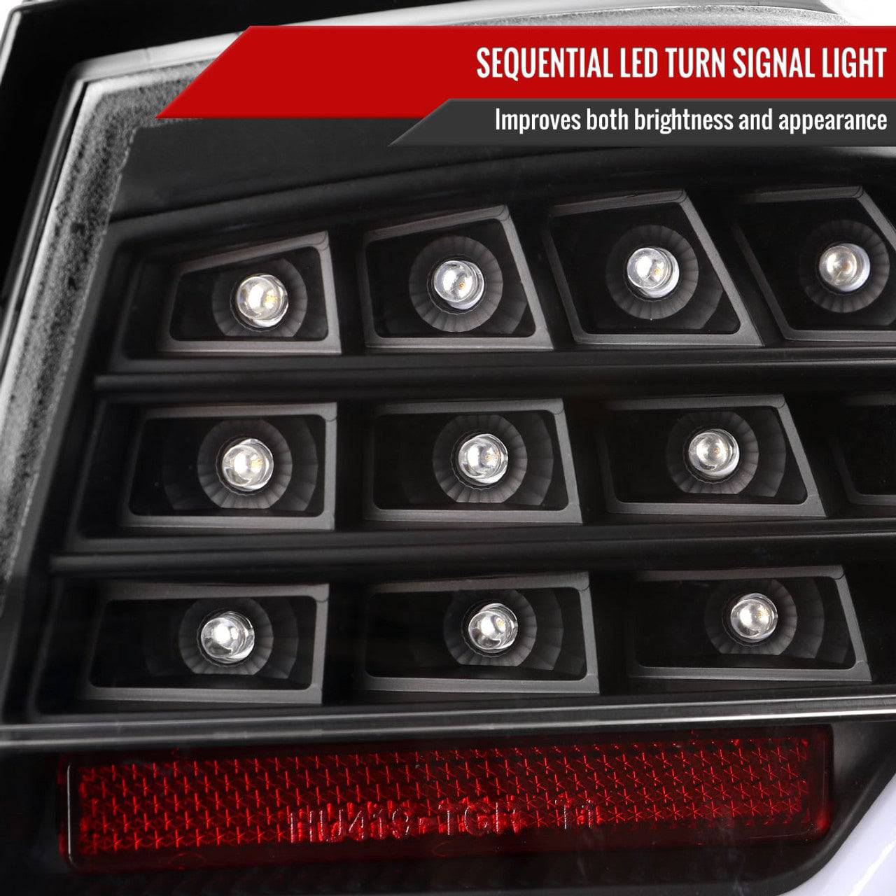 Full LED Black Tail Lights with Fiber Optic Parking Light & Sequential Turn Signals for 2009-2011 BMW E90 3 Series 4DR Sedan - Left & Right Pair Assembly - Upgrade Your Ride for Night Driving & Enhanced Style