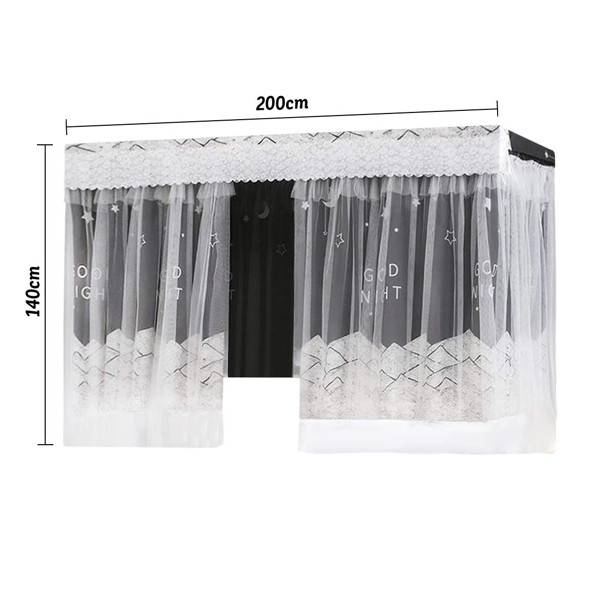 Breathable Dustproof Bed Canopy Curtain - Blackout Mosquito Net for Single Sleeper, Bunk Bed & Dorm Room | Perfect for Home, Dormitory & Privacy Bedding (Black)