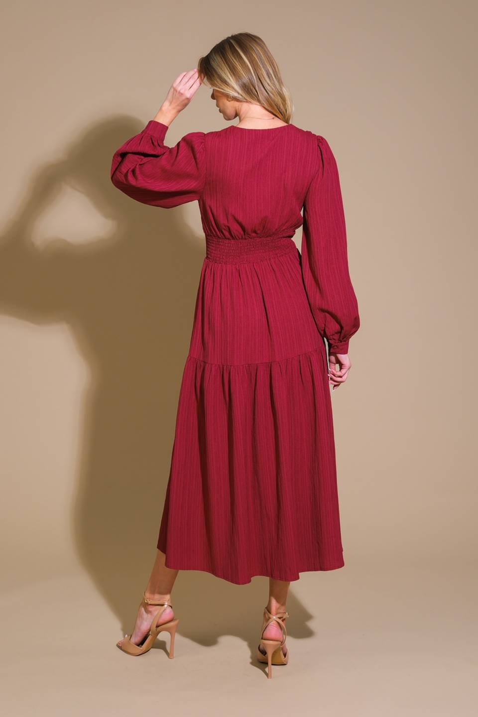 Elegant Woven Midi Dress for Women - Stylish & Comfortable Summer Outfit for Parties, Weddings & Office Wear