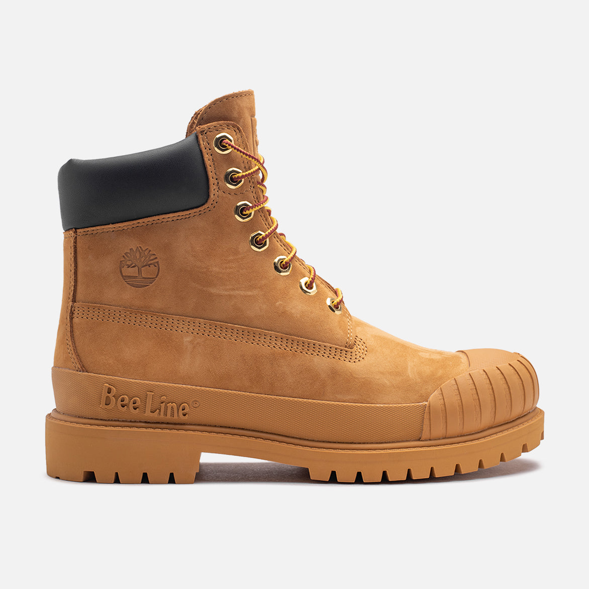 Timberland 6-Inch Premium Rubber Toe Boot in Wheat Nubuck - BEE LINE Collaboration - Durable Work Boots for Men, Outdoor Hiking & Construction Use