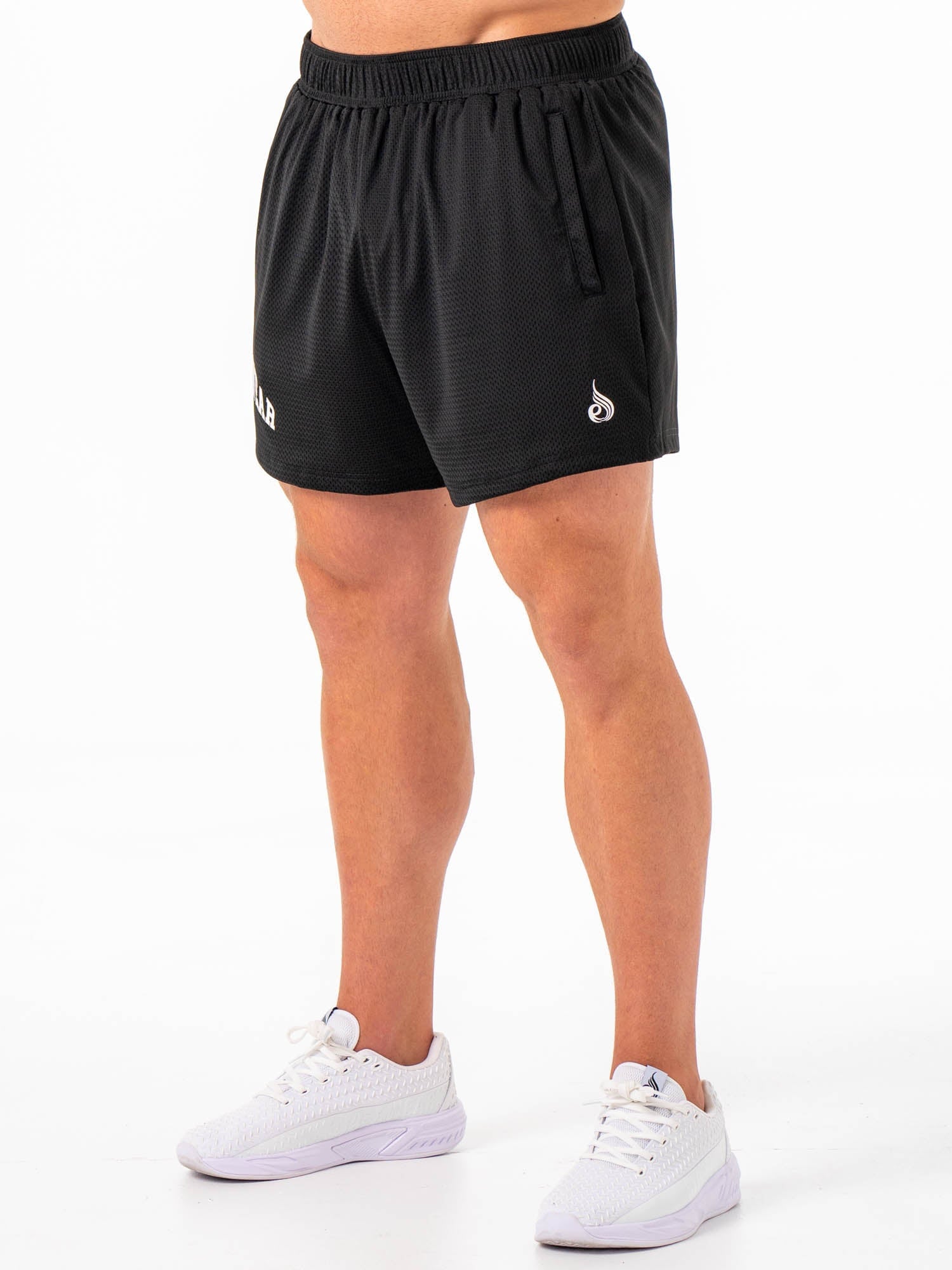 Men's Black Collegiate Mesh Athletic Shorts - Breathable Workout & Gym Shorts for Running, Basketball & Casual Wear