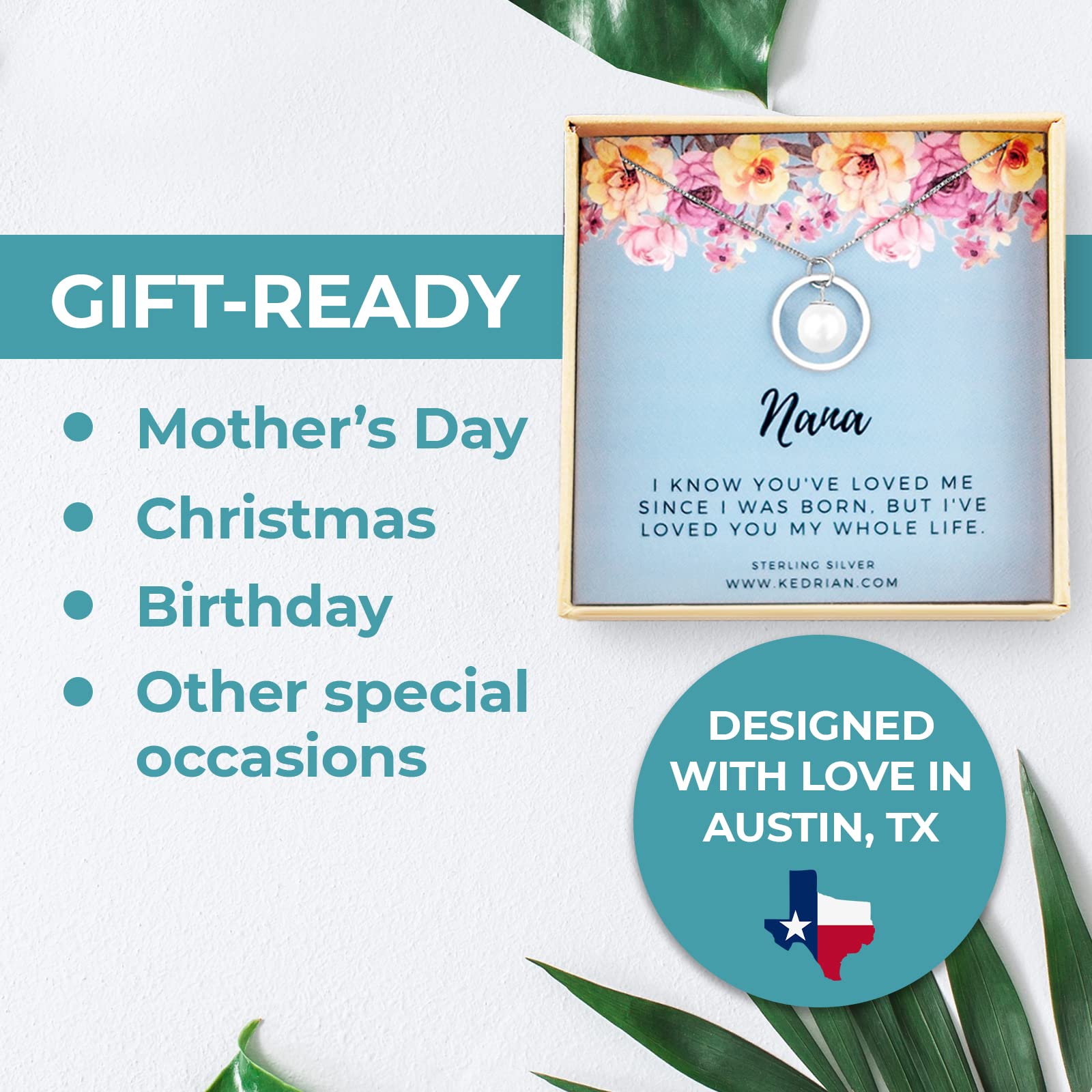KEDRIAN 925 Sterling Silver Aunt Necklace - Best Gift for Aunt from Niece & Nephew, Mother's Day Jewelry - Perfect for Birthdays, Anniversaries & Special Occasions