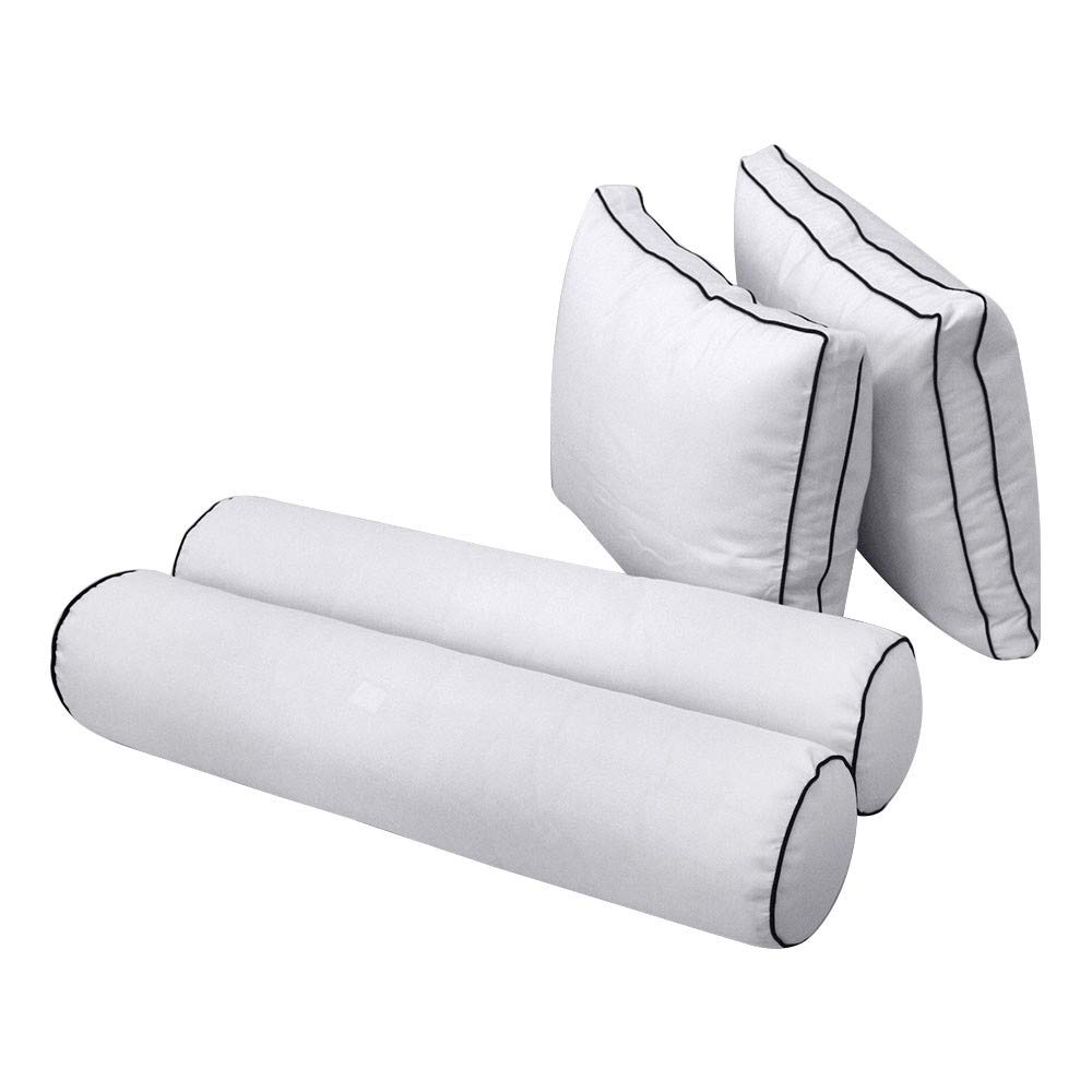 Prolinemax Twin-XL Daybed Mattress Cover - Outdoor Style 1 with Contrast Trim, Fitted Bolster Pillowcase Sheet (AD105) - Perfect for Patio Furniture, Sunroom Lounging & Guest Bed Protection