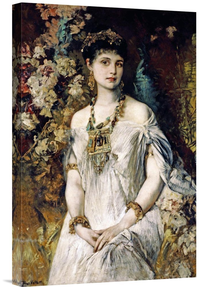 Global Gallery Budget GCS-268277-22-142 Hans Makart Woman in Egyptian Costume Gallery Wrap Giclee Canvas Wall Art Print - Perfect for Living Room, Bedroom & Office Decor