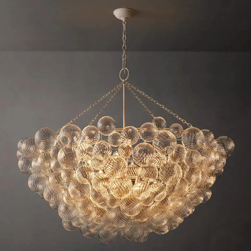 Tammy Round Glass Ball Chandelier 56 - Modern Crystal Ceiling Light Fixture for Dining Room, Living Room & Bedroom | Elegant Lighting Decor for Home & Office Spaces