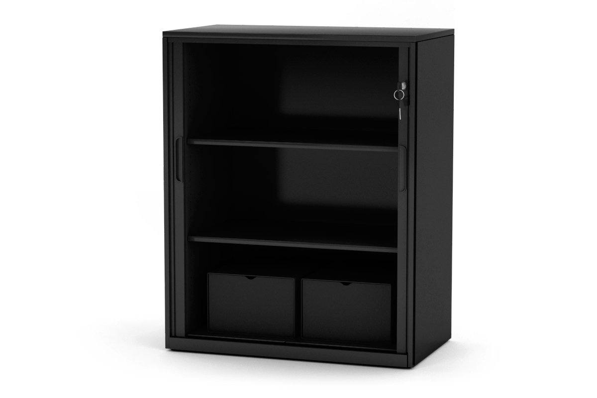 Tambour Sliding Door Storage Cabinet - Metal Organizer with Dimensions 1025H x 900W - Perfect for Home Office, Living Room, and Garage Storage Solutions