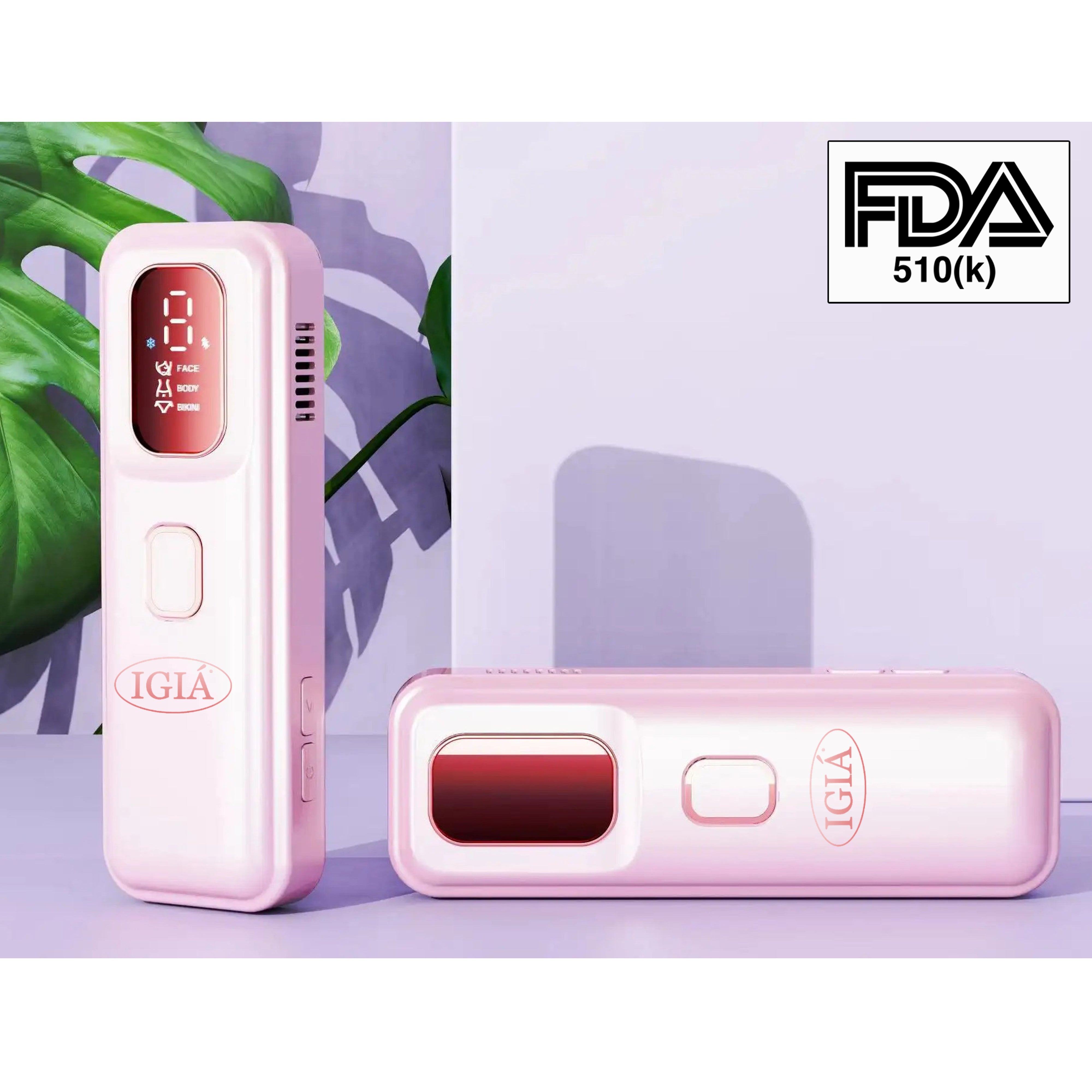 IGIA FDA 510k Approved IPL Hair Removal Device - Permanent Hair Remover for Face, Legs, Underarms & Bikini Line - At-Home Laser Hair Removal System for Women & Men - Painless & Effective Solution for Smooth Skin