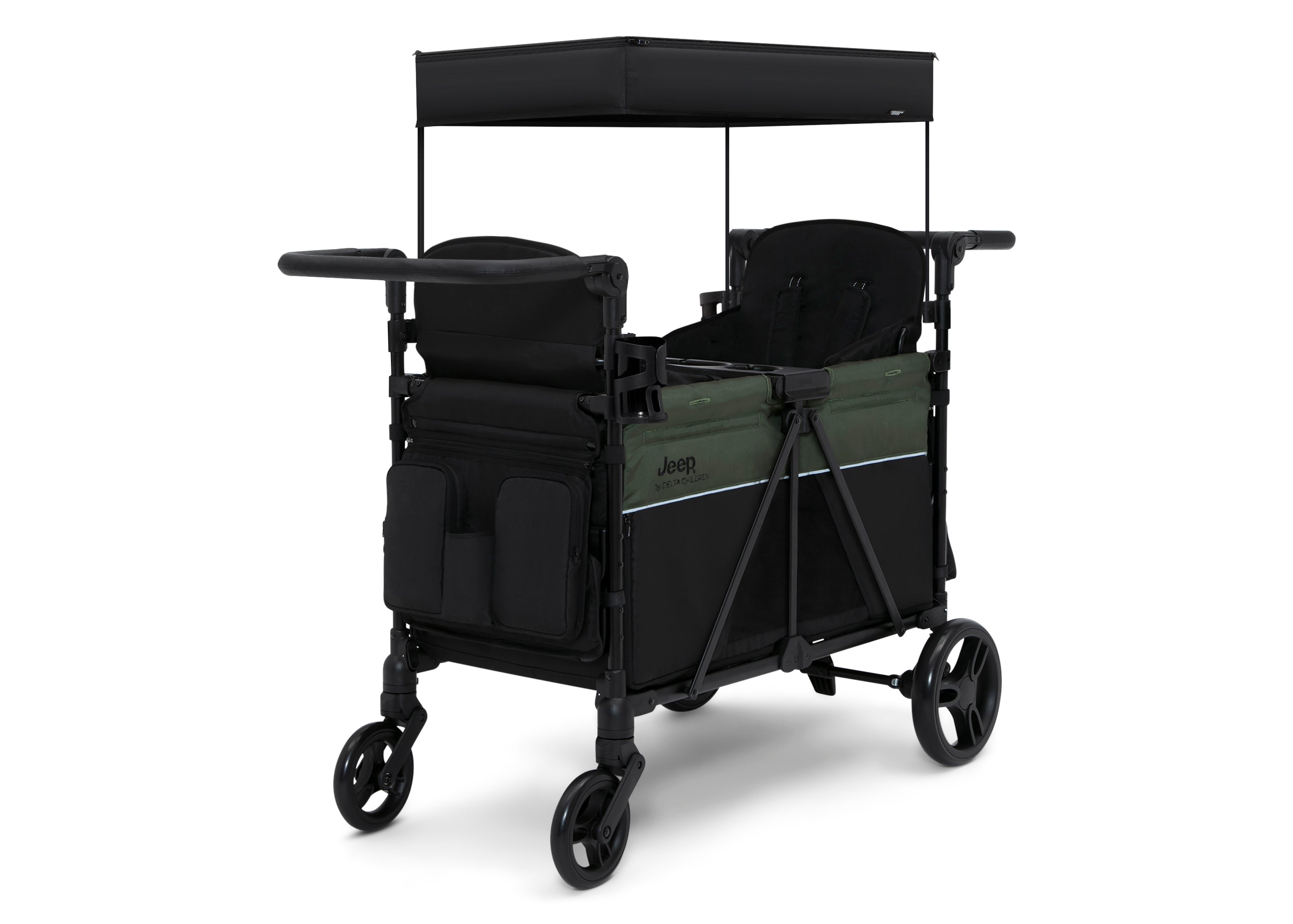 Jeep Aries Stroller Wagon - All-Terrain 4-Wheel Stroller Wagon for Kids, Foldable Baby Wagon with Canopy & Storage | Perfect for Beach, Park, Camping & Outdoor Adventures