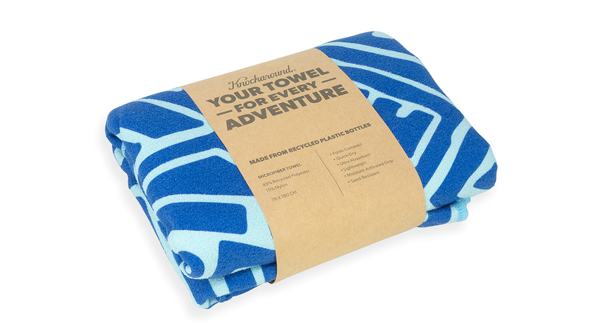 Adventure Towel - Quick Dry, Lightweight & Compact Travel Towel for Camping, Hiking & Beach - Bermuda Blues