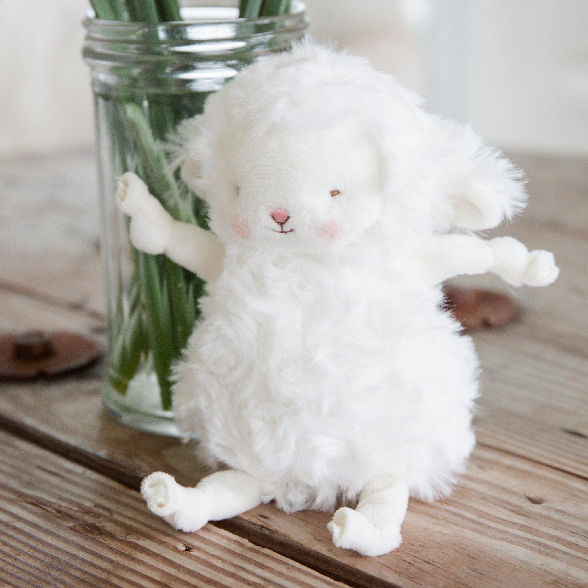Roly Poly Kiddo White Lamb Plush Toy - Soft Cuddly Stuffed Animal for Babies & Toddlers - Perfect Nursery Decor, Gift for Newborns and Kids