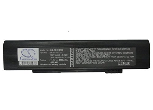 XSP Replacement Laptop Battery for Acer Travel-Mate C210, C213Tmi, C215TMi, C203ETCi, C200, C204Tmi - Compatible with PN 3UR18650F-3-QC151 & 3UR18650H-QC207 - Long-Lasting Power for Work, Travel, and Remote Learning