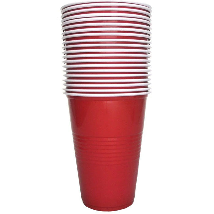 10 Pack Red Plastic Party Cups - Disposable Drinking Cups for Parties, Events & Celebrations - Perfect for Beer Pong, BBQs, and Outdoor Gatherings