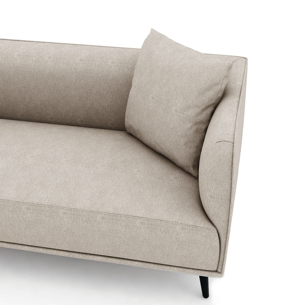 Heather 2.5 Seater Sofa - Modern Fabric Couch for Living Room, Small Space Apartment Furniture, Comfortable Loveseat for Lounge, Office & Guest Room (Beige/Gray)