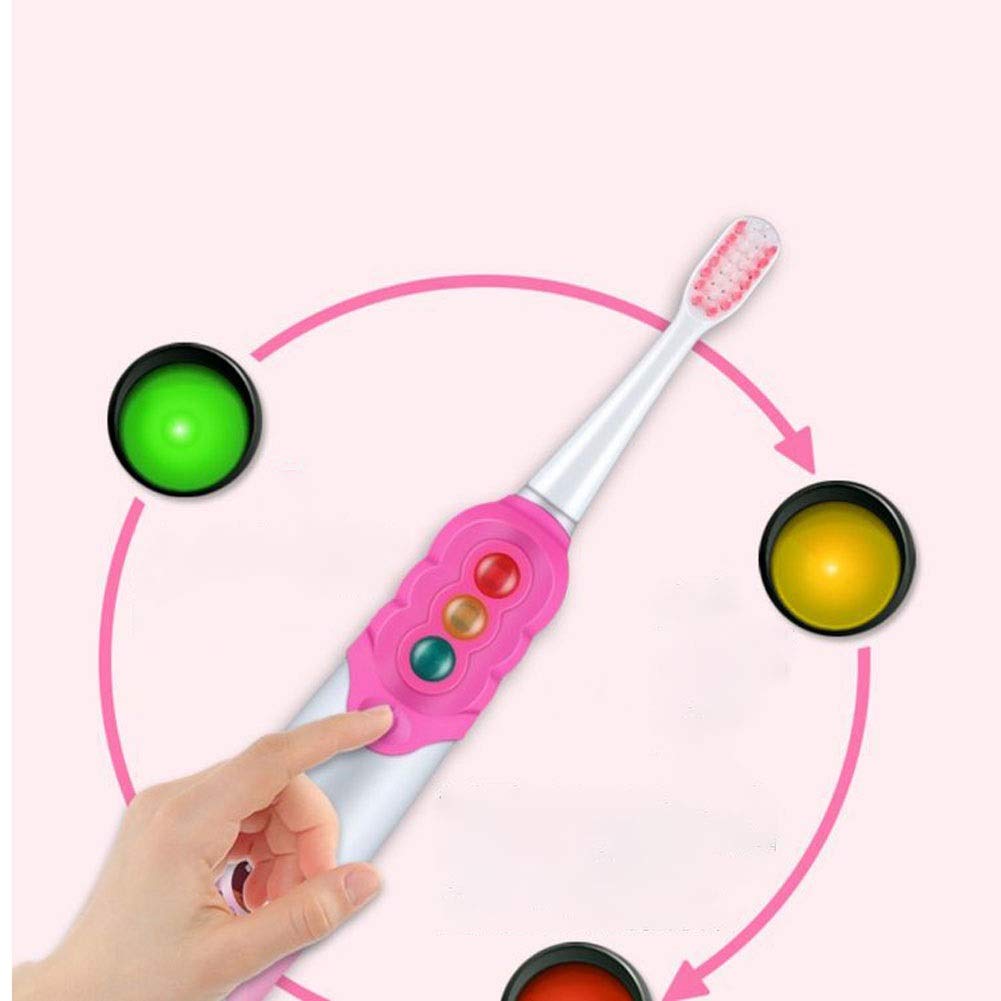 Kids Electric Toothbrush with Soft Bristles - 2-Minute Smart Timer, IPX7 Waterproof, Battery-Powered Oral Care for Girls & Boys Ages 3-12 (Blue) - Perfect for Daily Brushing Routine & Travel Use
