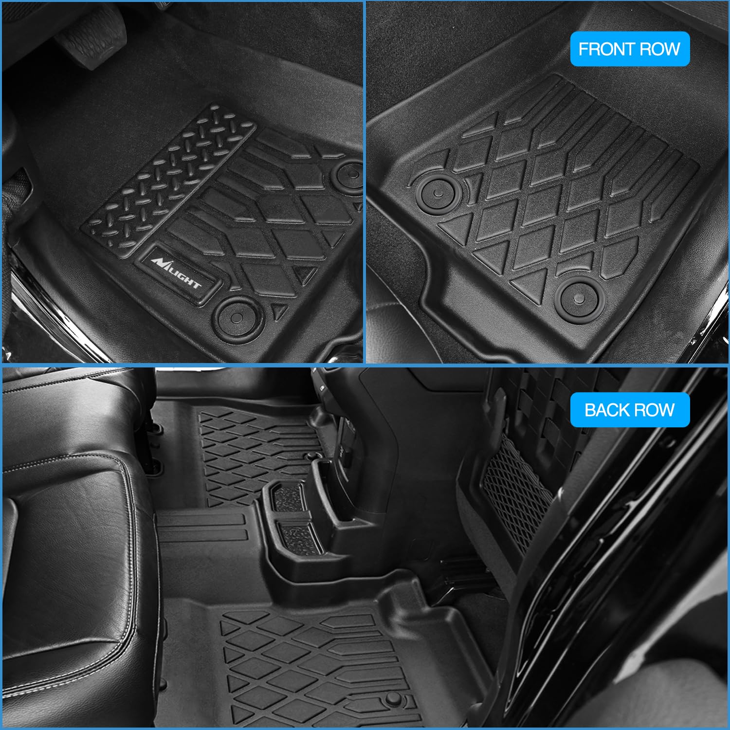 Nilight Custom Fit All-Weather TPE Floor Mats for Dodge Journey 2011-2020 | Heavy Duty Car Floor Liners | Perfect for Rain, Snow & Mud Protection