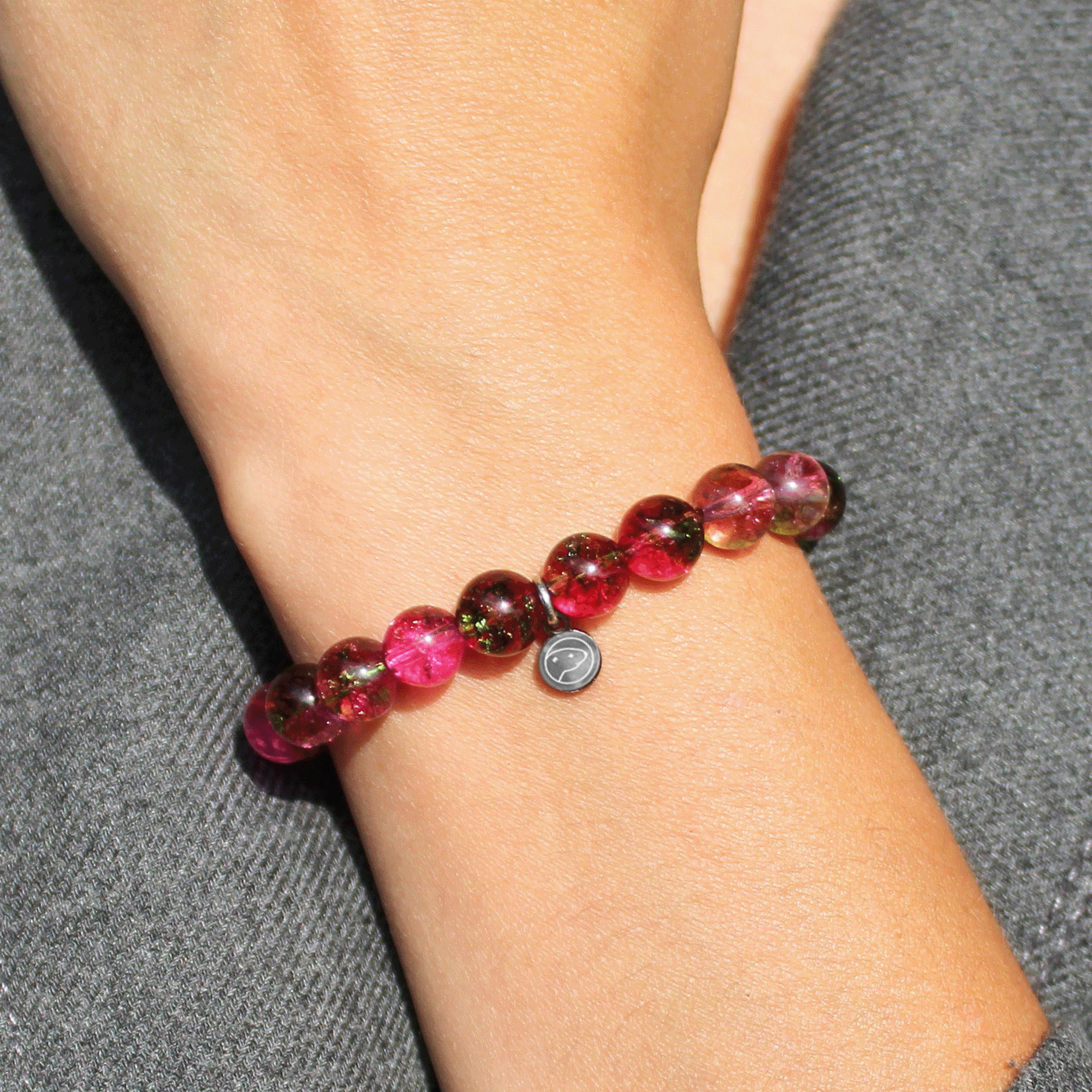 Natural Watermelon Chalcedony Beaded Bracelet for Women | Healing Crystal Jewelry for Meditation, Yoga & Spiritual Balance