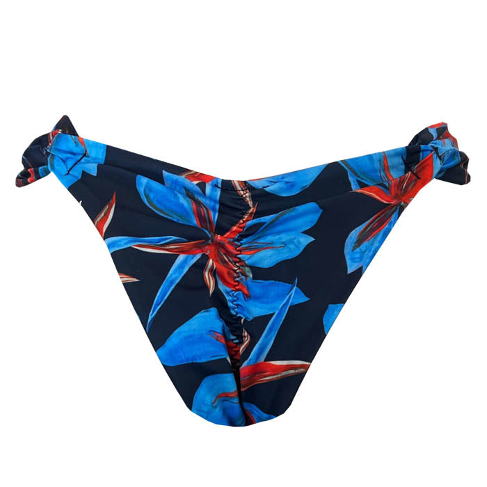Brazilian Classic Side Scrunch Bikini Bottom - Blue Lily | Sexy Swimwear for Beach, Pool & Vacation | High Waisted Cheeky Bikini Bottoms for Women