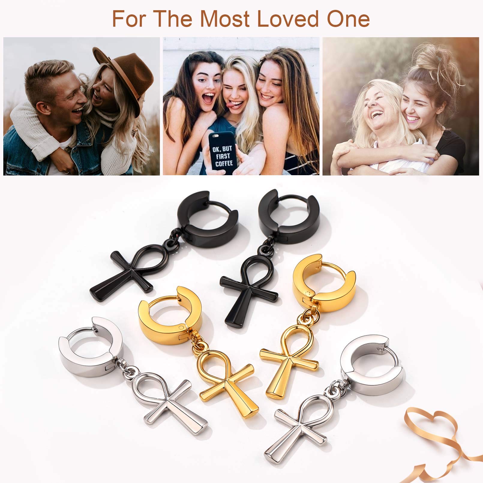 FaithHeart Women's Black Hoop Earrings - Stainless Steel Huggie Hoop Earrings for Women, Lightweight Drop Dangle Earrings with Gift Box - Perfect for Everyday Wear, Parties & Gifts