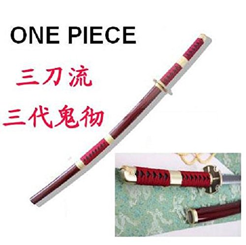 Japanese Anime ONE Piece Roronoa Zoro Sword Brush HAMON Blades - 41.1 Inch Replica Katana Set (Choose Any 3 of 4) - Perfect for Cosplay, Collection & Anime Decor
