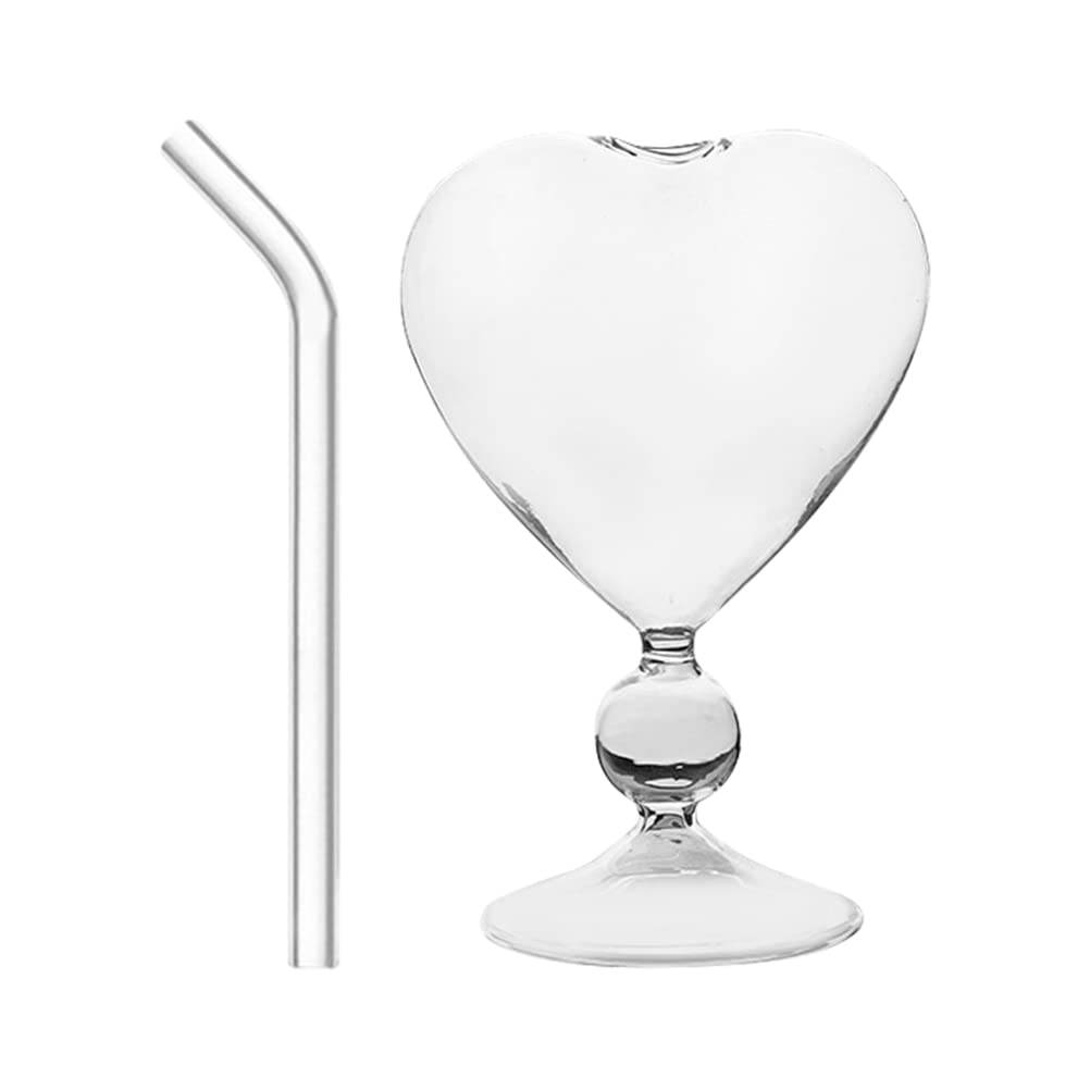 Premium Heart-Shaped Whiskey & Martini Glasses Set - Elegant Cocktail Tumbler for Valentine's Day, Anniversary Gifts & Romantic Dinner Parties (1 Set)