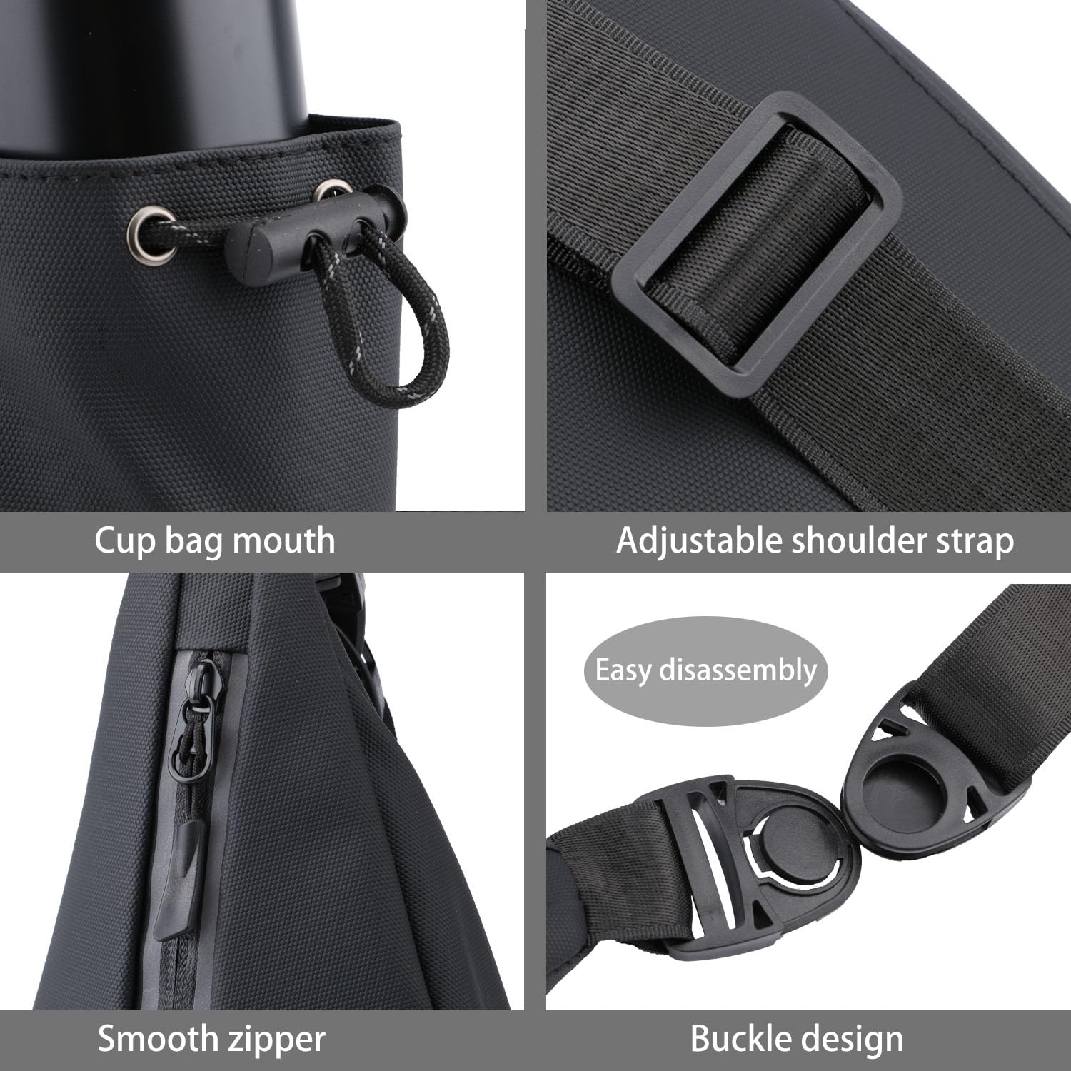 Waterproof Crossbody Sling Bag for Men & Women - Reflective Shoulder Chest Waist Pack with Water Bottle Holder - Ideal for Travel, Gym, Hiking & Cycling