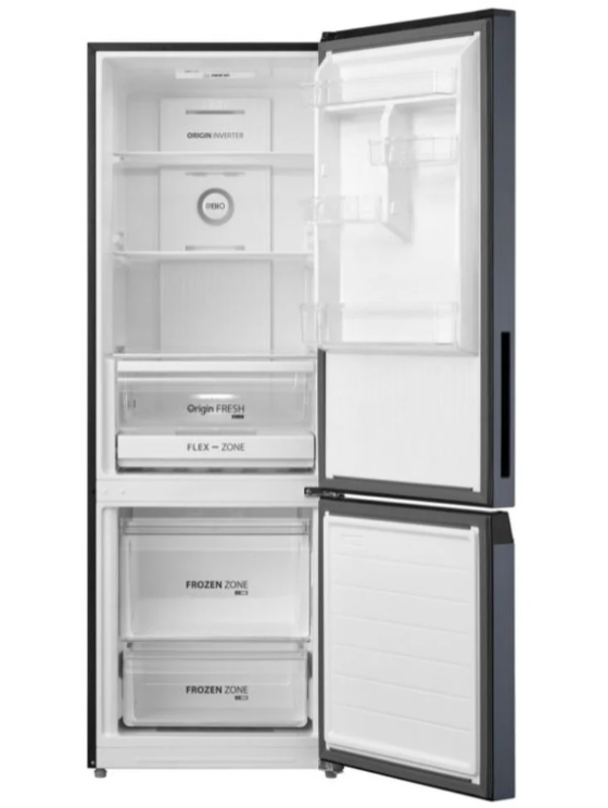 Toshiba 325L Bottom Mount Refrigerator Freezer - Energy Efficient, Morandi Grey (GR RB410WE PMM(06)) - Perfect for Kitchens, Apartments & Small Spaces