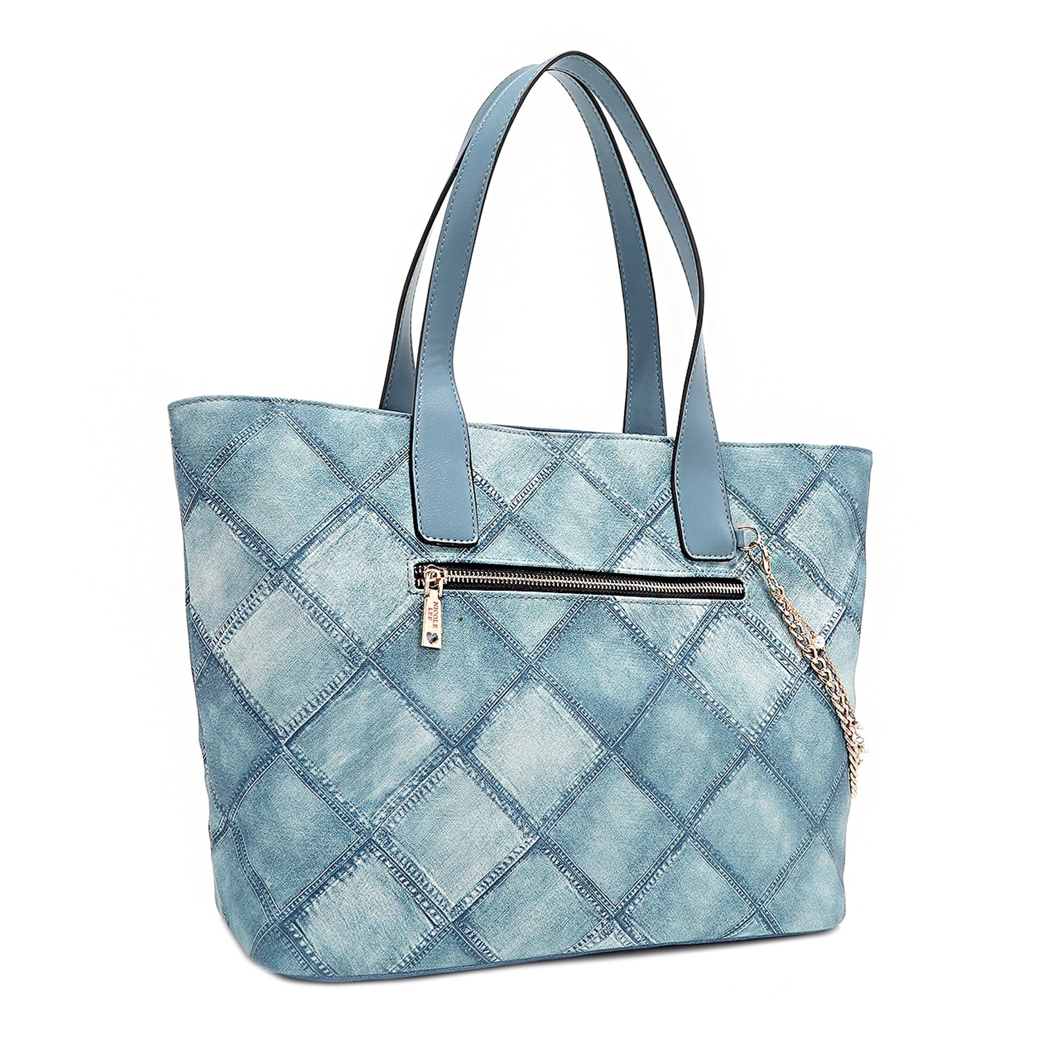 Blue Flower Satchel Bag for Women - Stylish Crossbody Purse with Adjustable Strap, Perfect for Work, Travel & Everyday Use