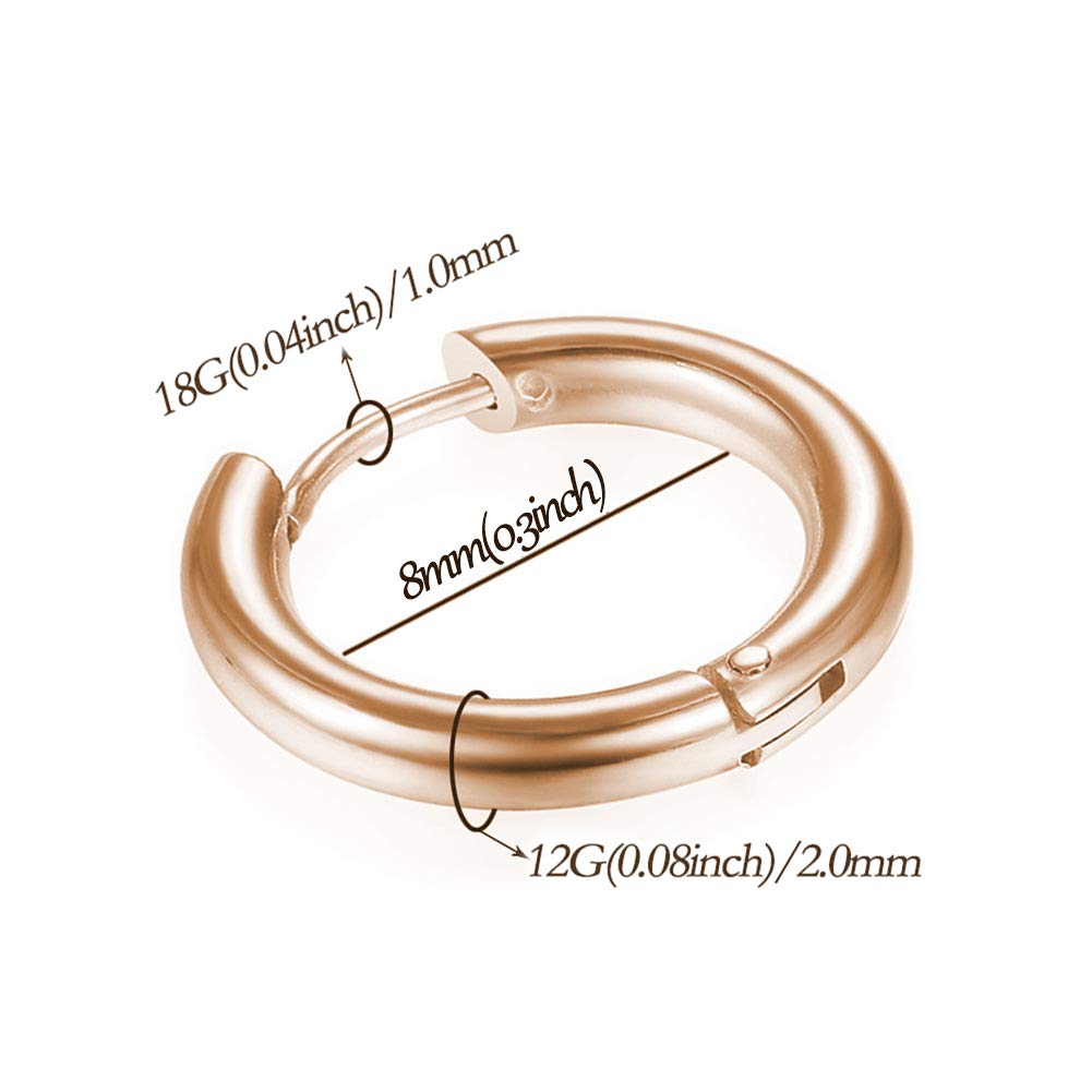 316L Surgical Stainless Steel Huggie Hoop Earrings - 6mm to 14mm Sizes - Hypoallergenic Cartilage & Helix Earrings for Men & Women - Perfect for Everyday Wear, Work & Special Occasions