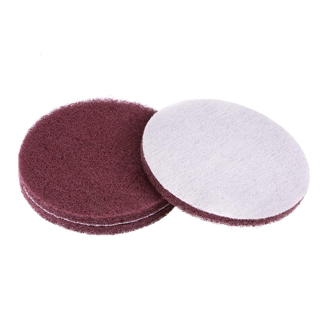 uxcell 5 Inch 400 Grit Power Drill Brush Tile Scrubber - Heavy Duty Scouring Pads for Grout Cleaning, Tile Restoration & Surface Prep (3 Pack) - Perfect for Bathroom, Kitchen & Outdoor Cleaning Projects